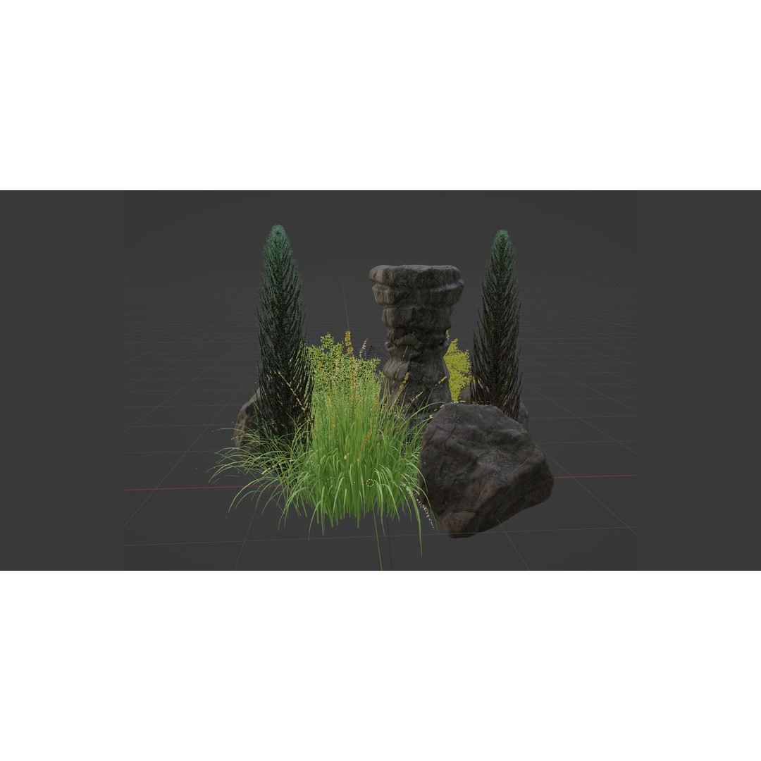 Paradise Landscape 3D Model – PBR Outdoor Environment, Blender
