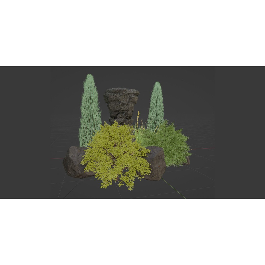 Paradise Landscape 3D Model – PBR Outdoor Environment, Blender - View 3