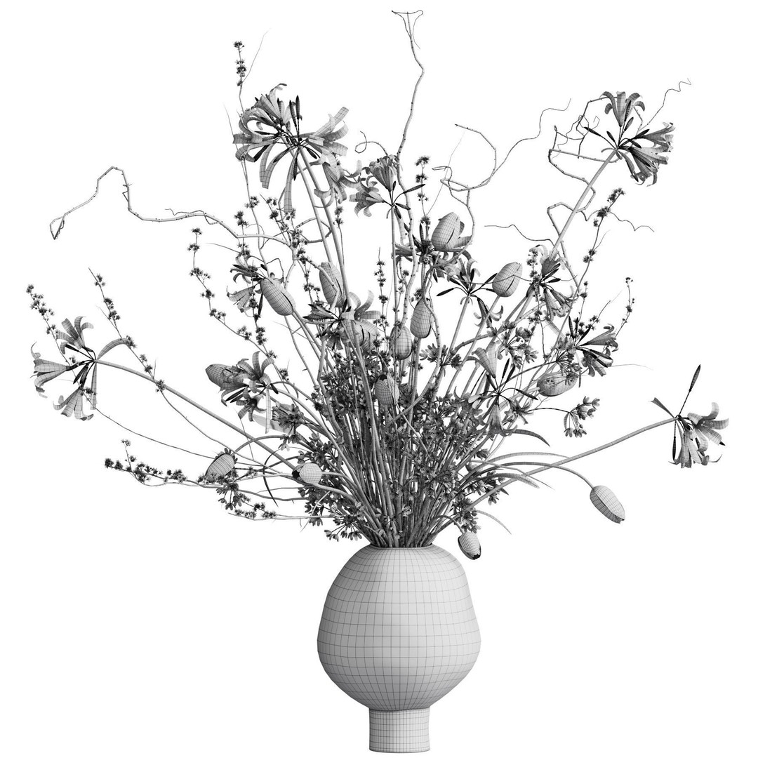 Flower In Vase 3D Model – High Poly PBR Asset, FBX & OBJ