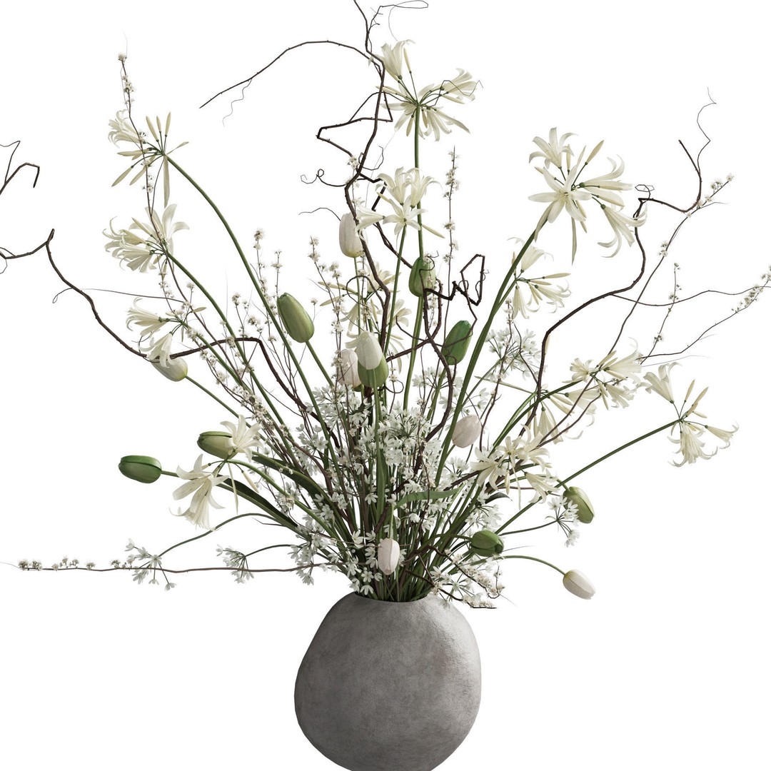 Flower In Vase 3D Model – High Poly PBR Asset, FBX & OBJ - View 4