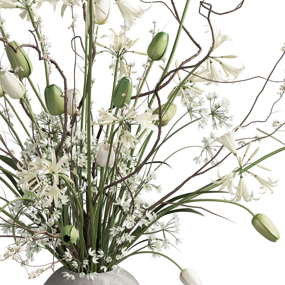 Flower In Vase 3D Model – High Poly PBR Asset, FBX & OBJ - View 5