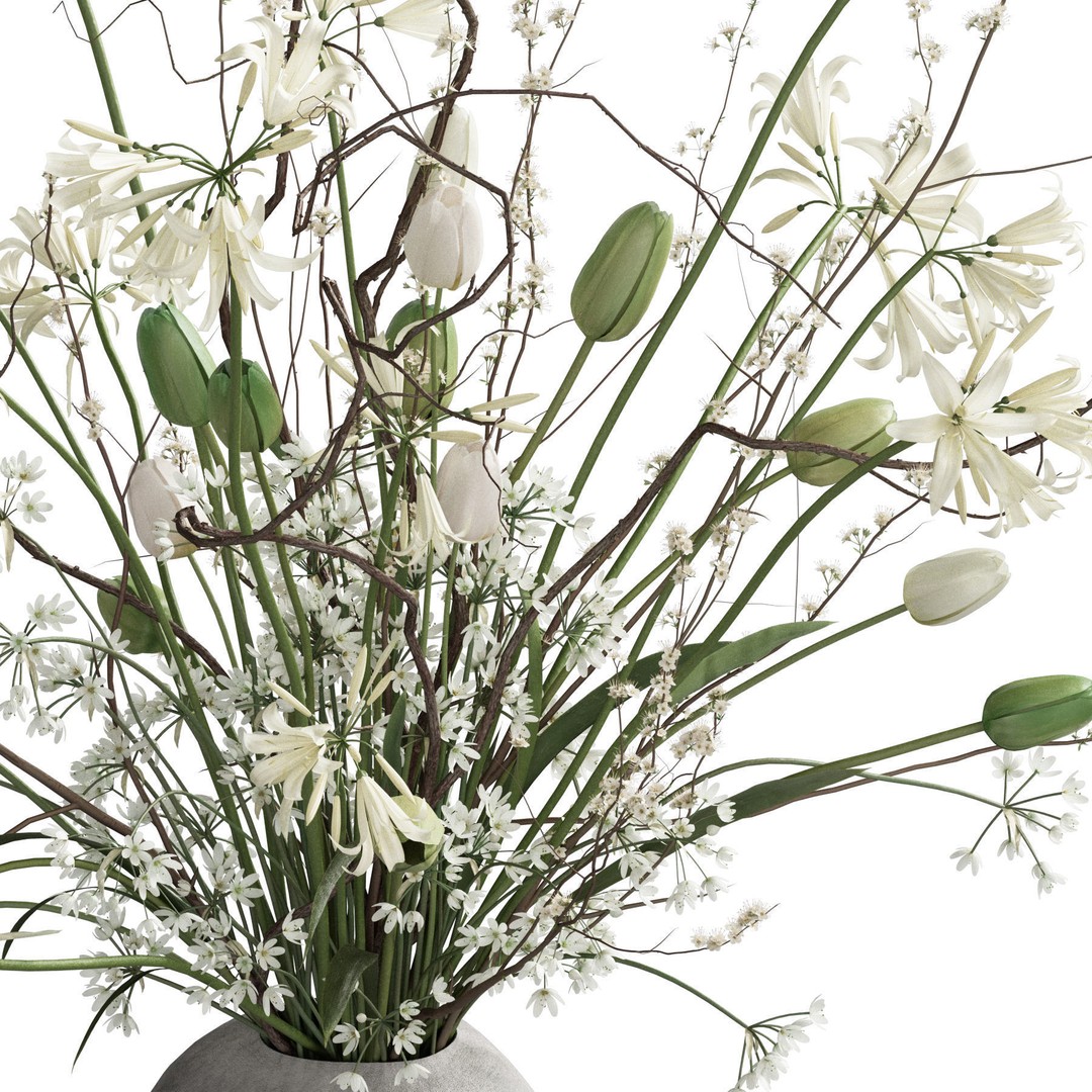 Flower In Vase 3D Model – High Poly PBR Asset, FBX & OBJ - View 6