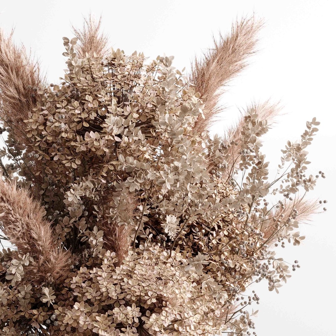 Pampas Dry Flowers 3D Model – Decorative Concrete Vase, PBR Textures - View 6
