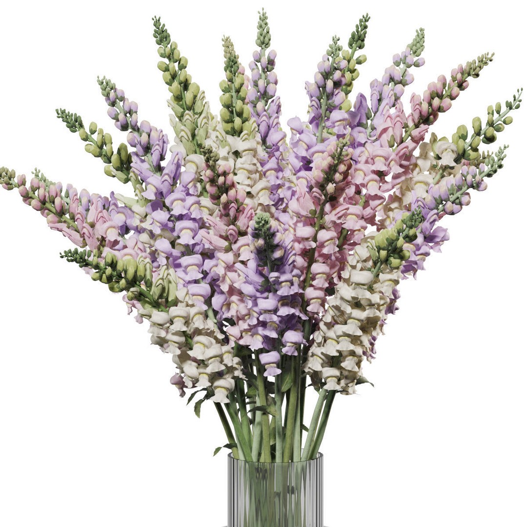 Colorful Flower In Vase 3D Model – High Poly Decorative Asset, FBX, OBJ - View 5