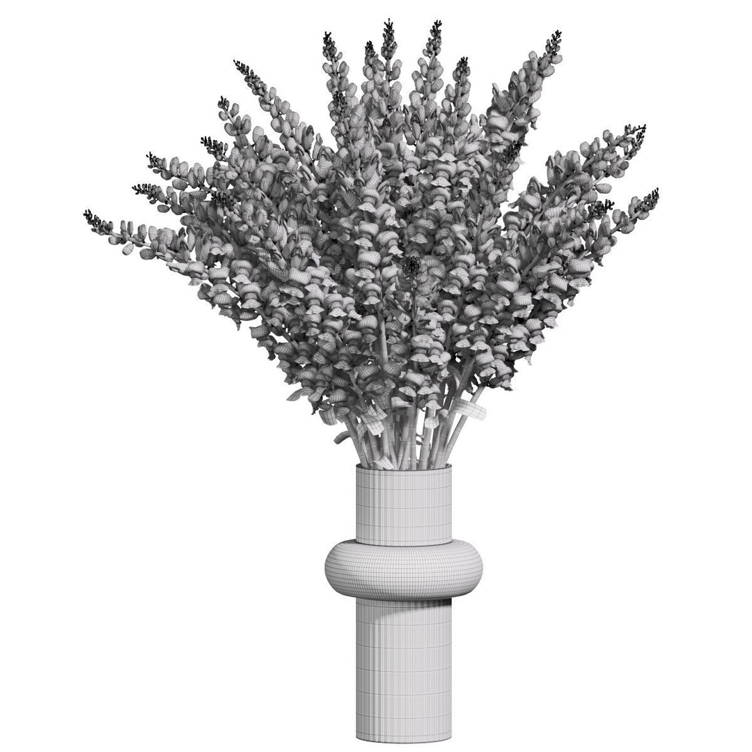 Colorful Flower In Vase 3D Model – High Poly Decorative Asset, FBX, OBJ - View 6