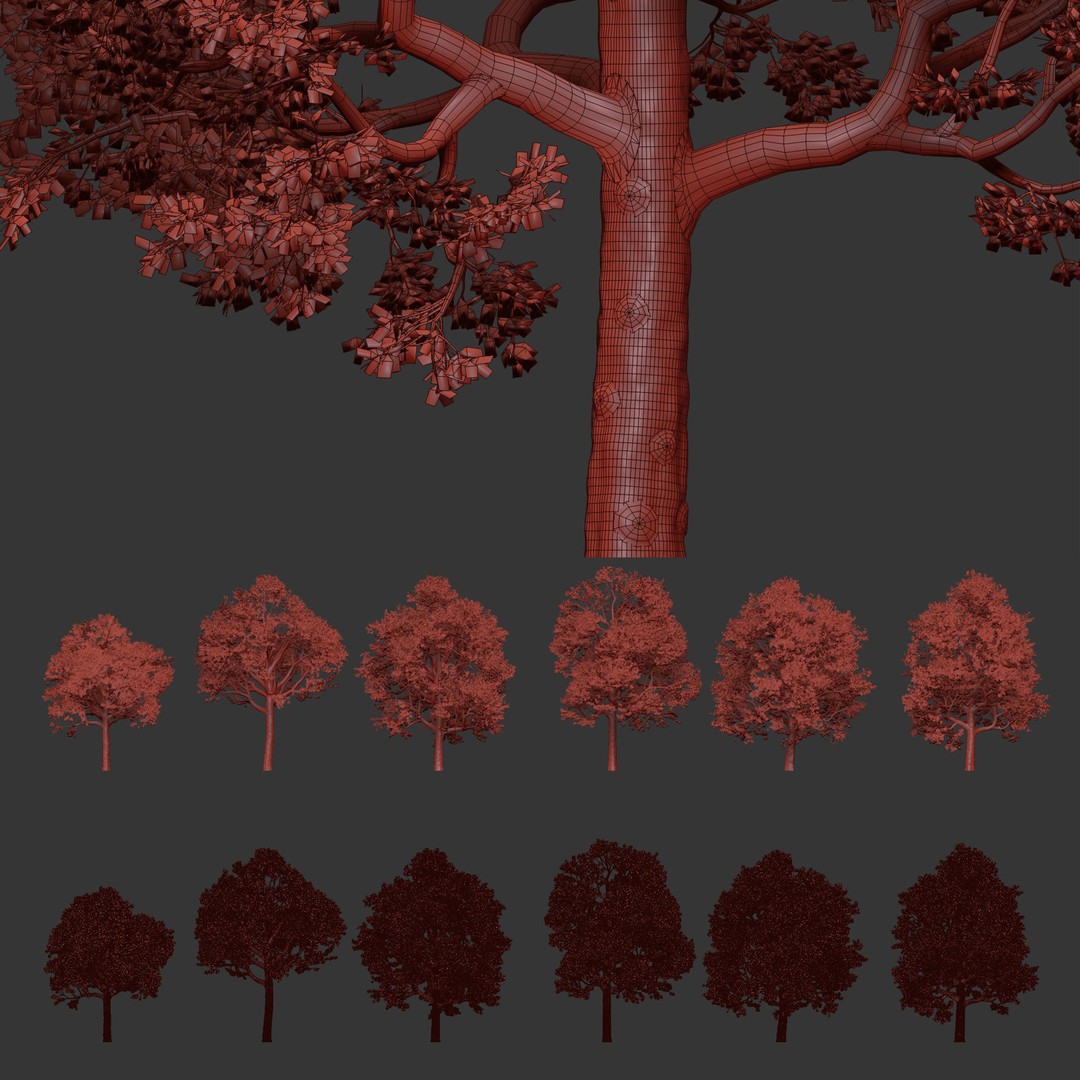 Trees 3D Model – Nature Collection, PBR Textures, FBX, OBJ - View 12