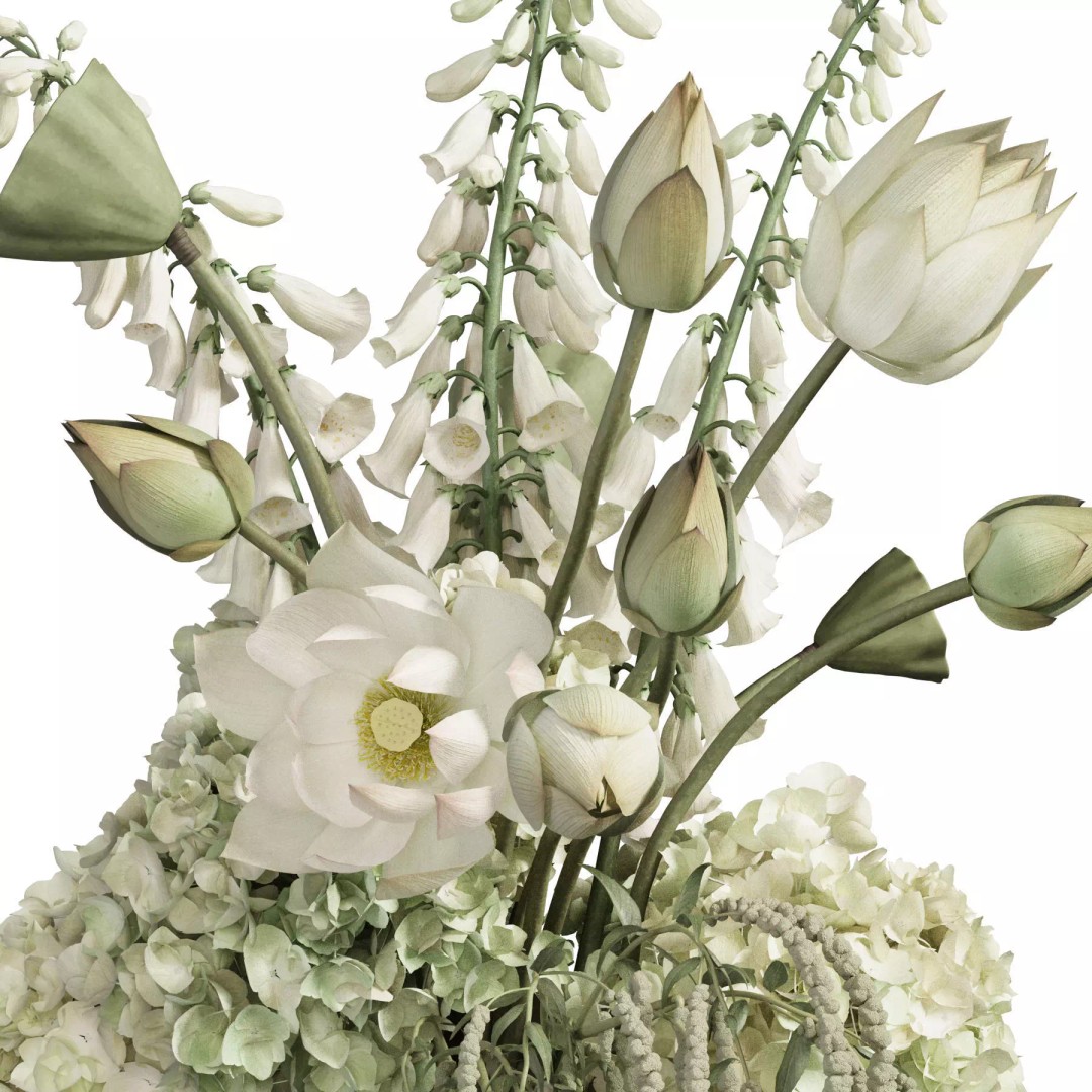 Flower In Vase 3D Model – High Poly Decorative Asset, FBX, OBJ - View 6