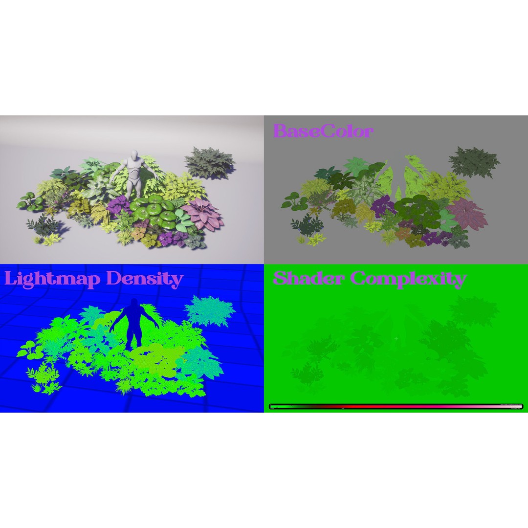 Garden Foliage 3D Model – Low Poly Game Ready Plants, FBX