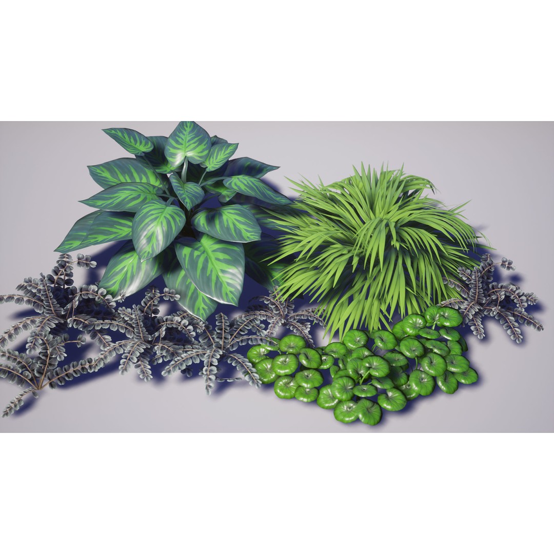Garden Foliage 3D Model – Low Poly Game Ready Plants, FBX - View 16