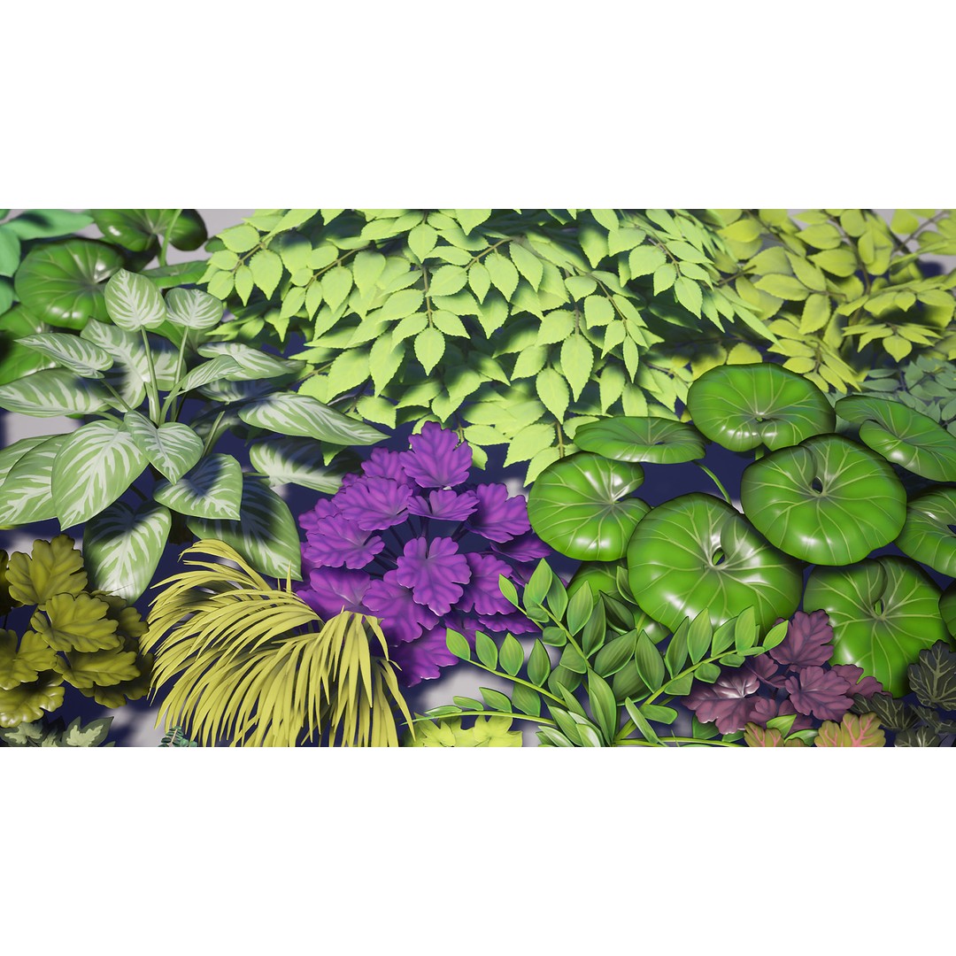 Garden Foliage 3D Model – Low Poly Game Ready Plants, FBX - View 19