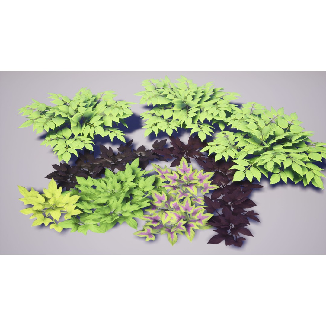 Garden Foliage 3D Model – Low Poly Game Ready Plants, FBX - View 20