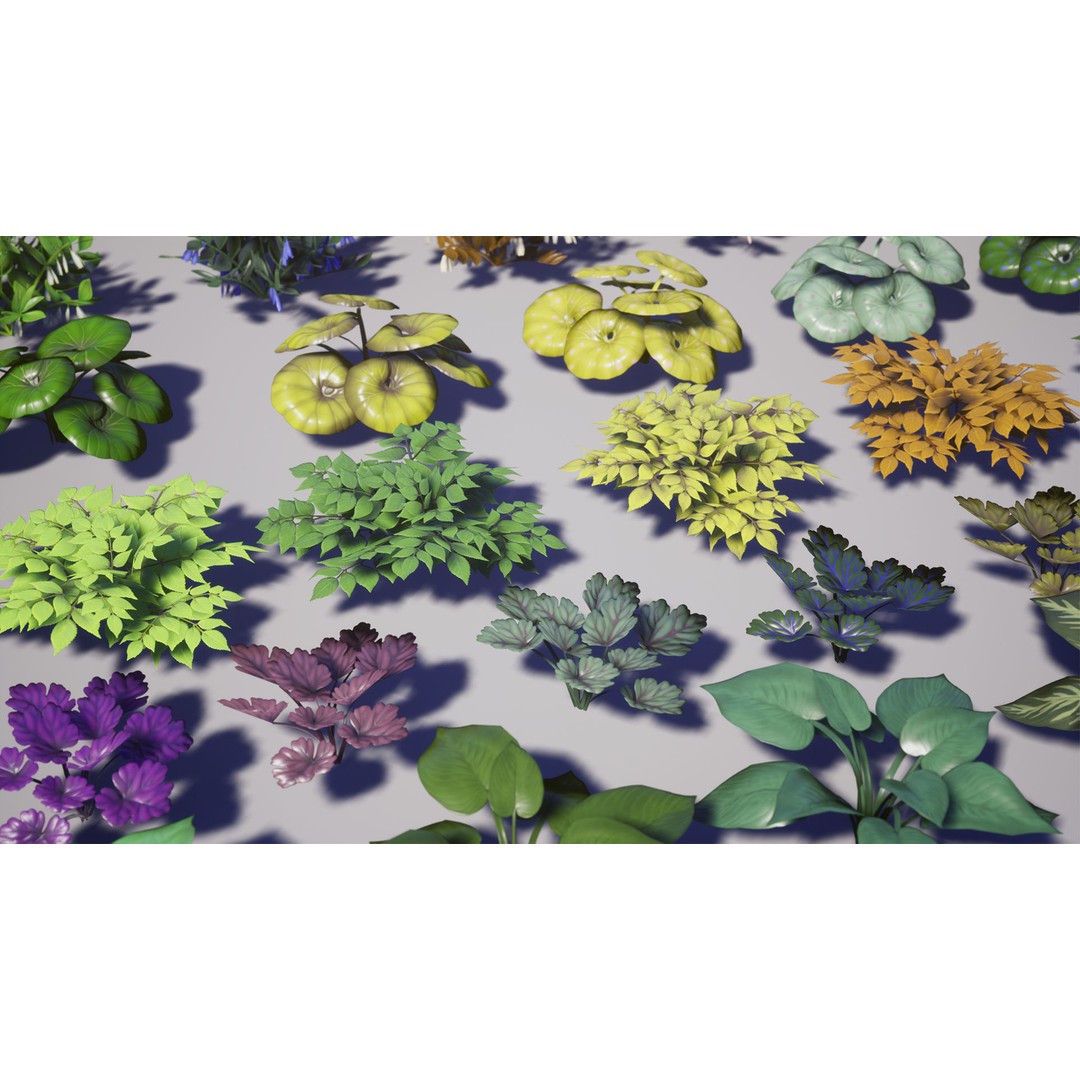 Garden Foliage 3D Model – Low Poly Game Ready Plants, FBX - View 22