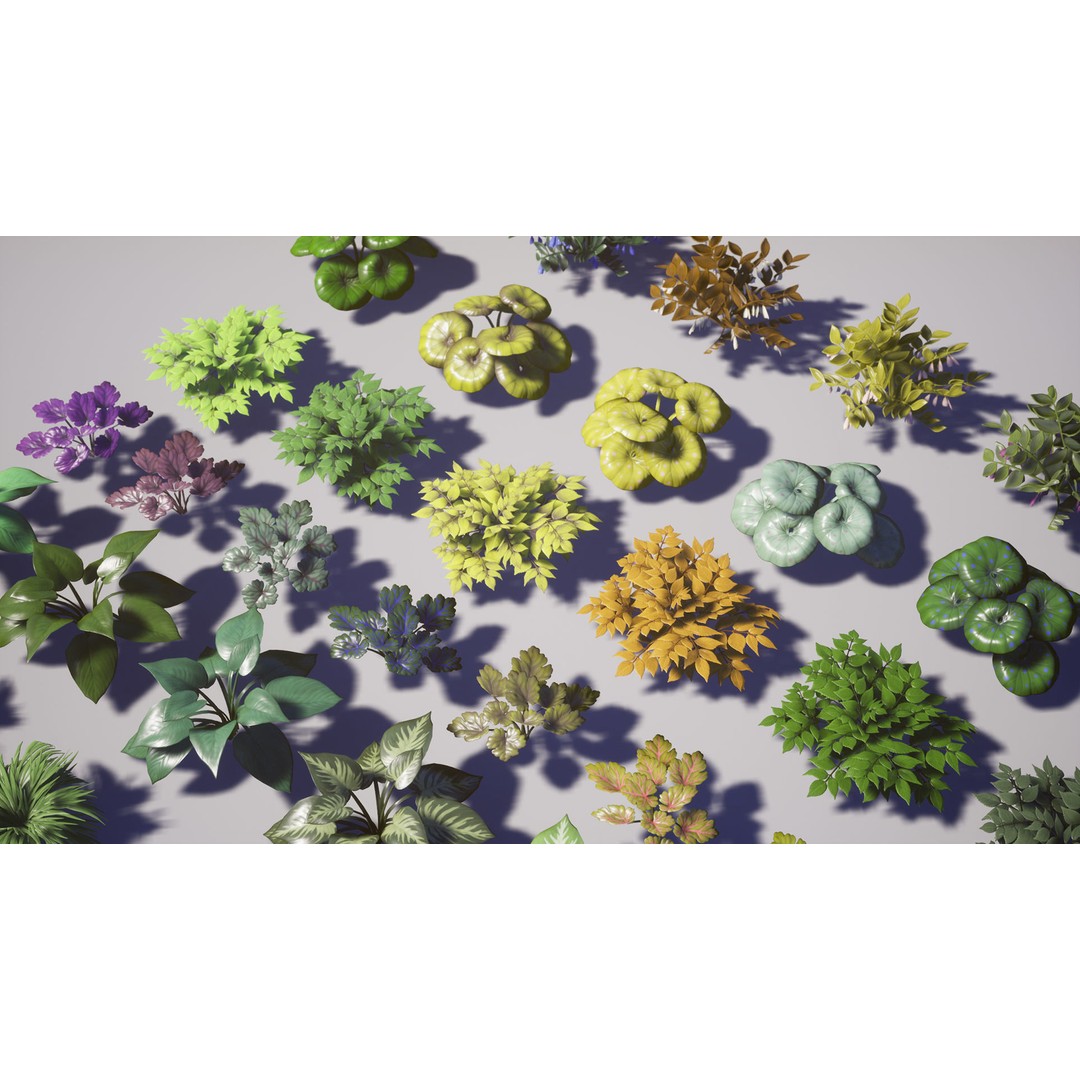 Garden Foliage 3D Model – Low Poly Game Ready Plants, FBX - View 23