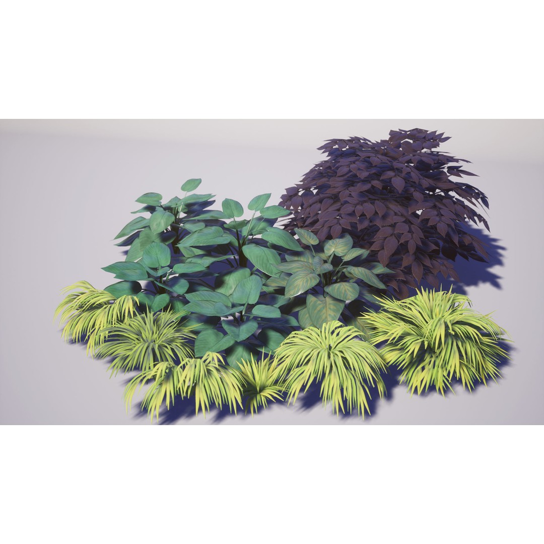 Garden Foliage 3D Model – Low Poly Game Ready Plants, FBX - View 5