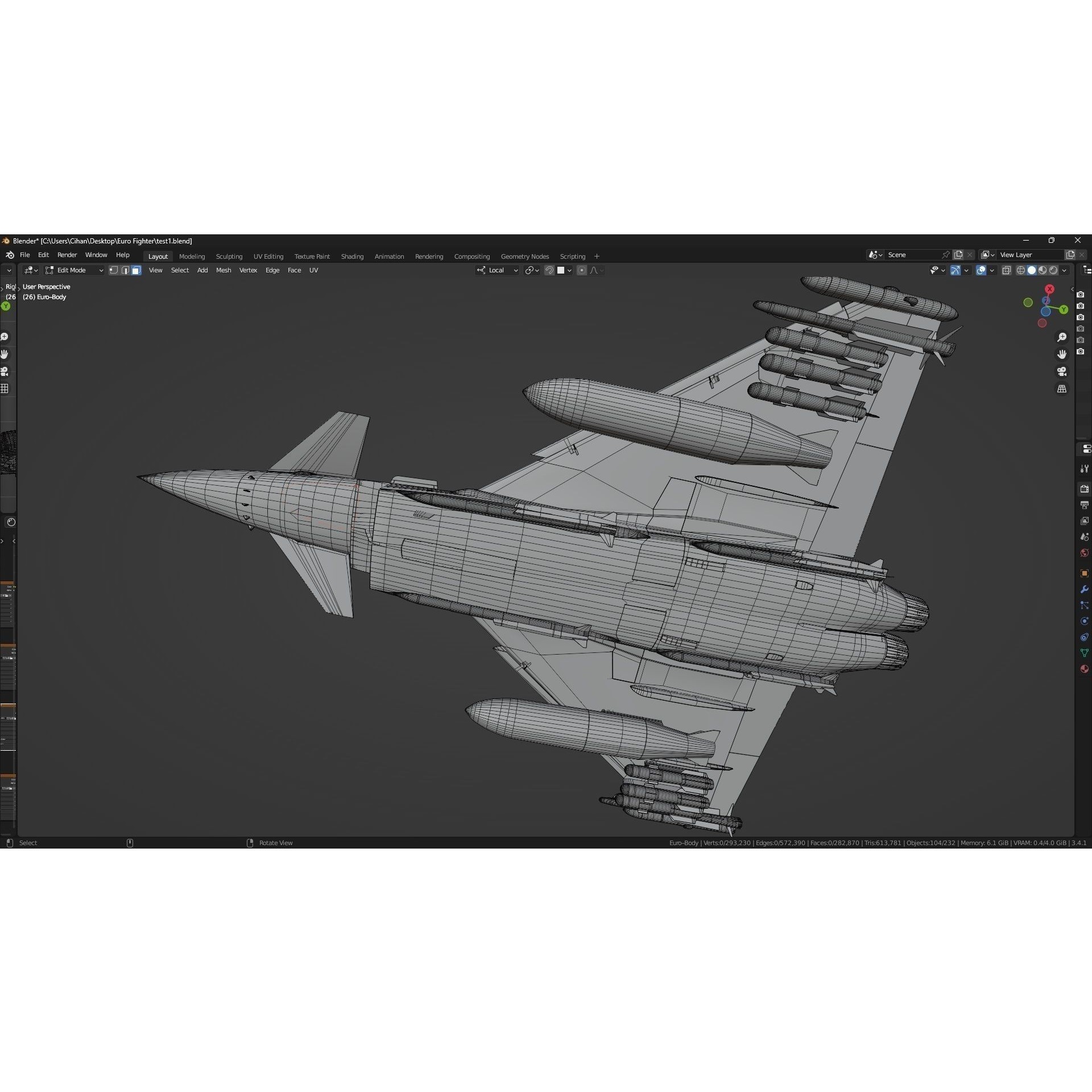 Qatar EuroFighter Typhoon - Low-Poly Game-Ready 3D Model