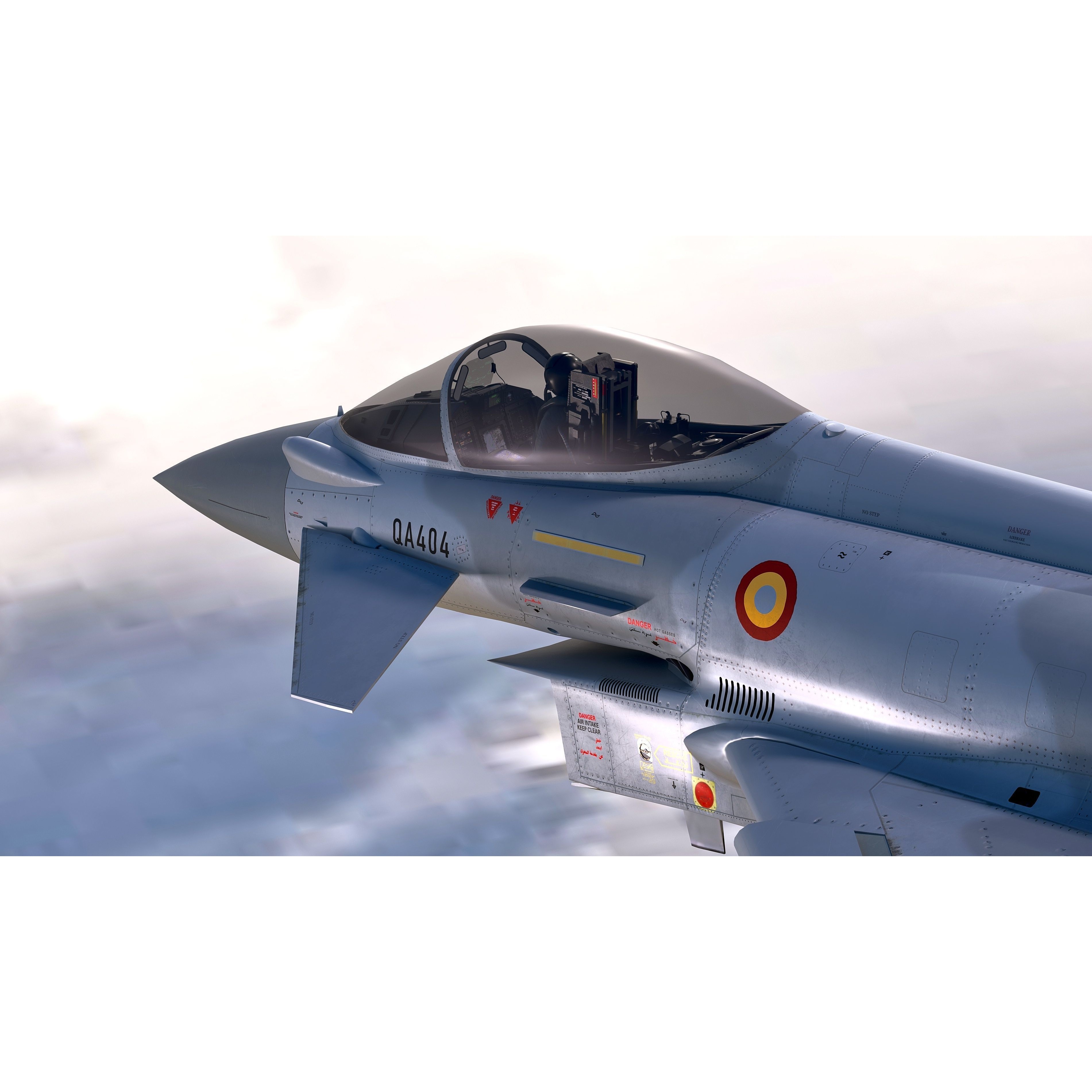 Qatar EuroFighter Typhoon - Low-Poly Game-Ready 3D Model - View 10