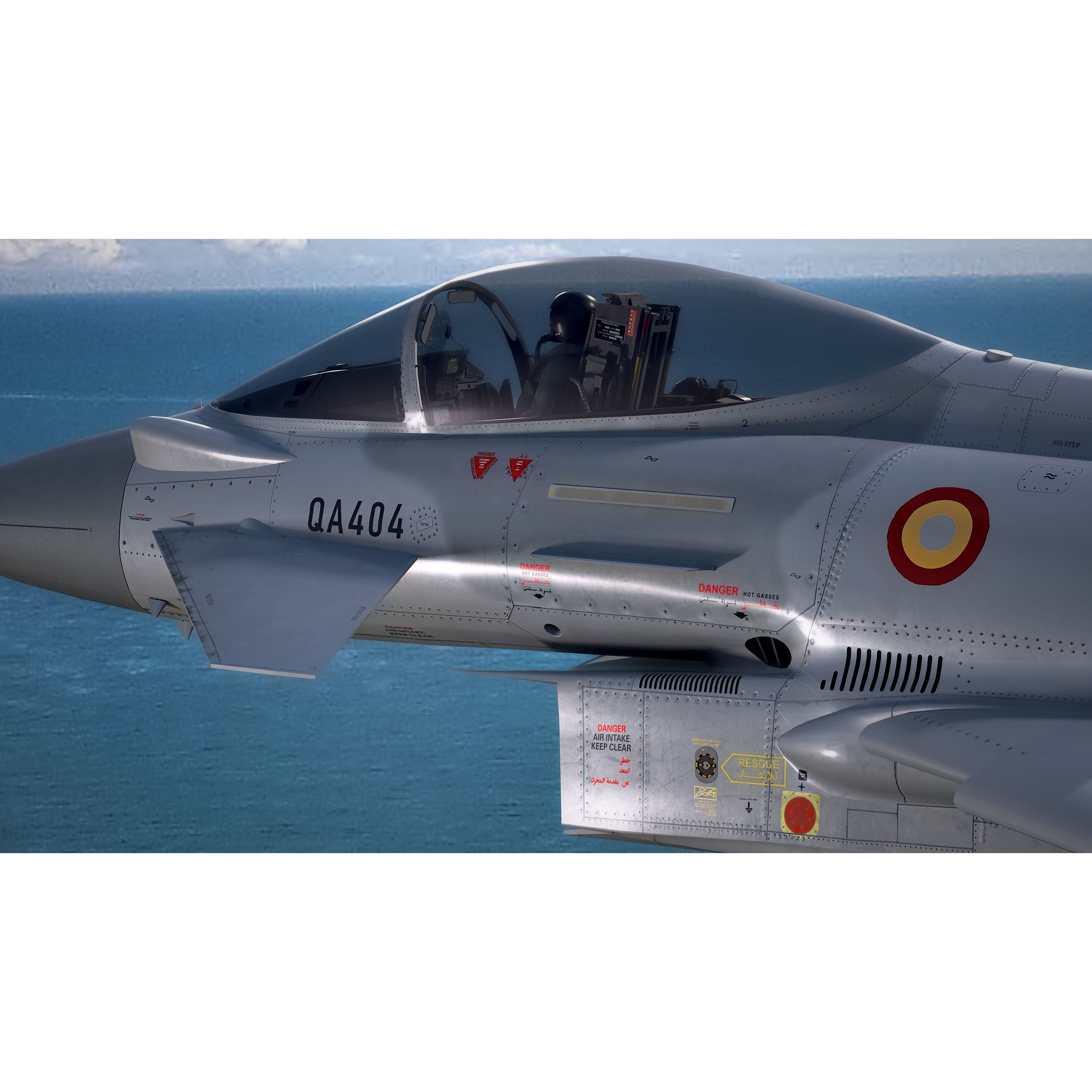 Qatar EuroFighter Typhoon - Low-Poly Game-Ready 3D Model - View 11