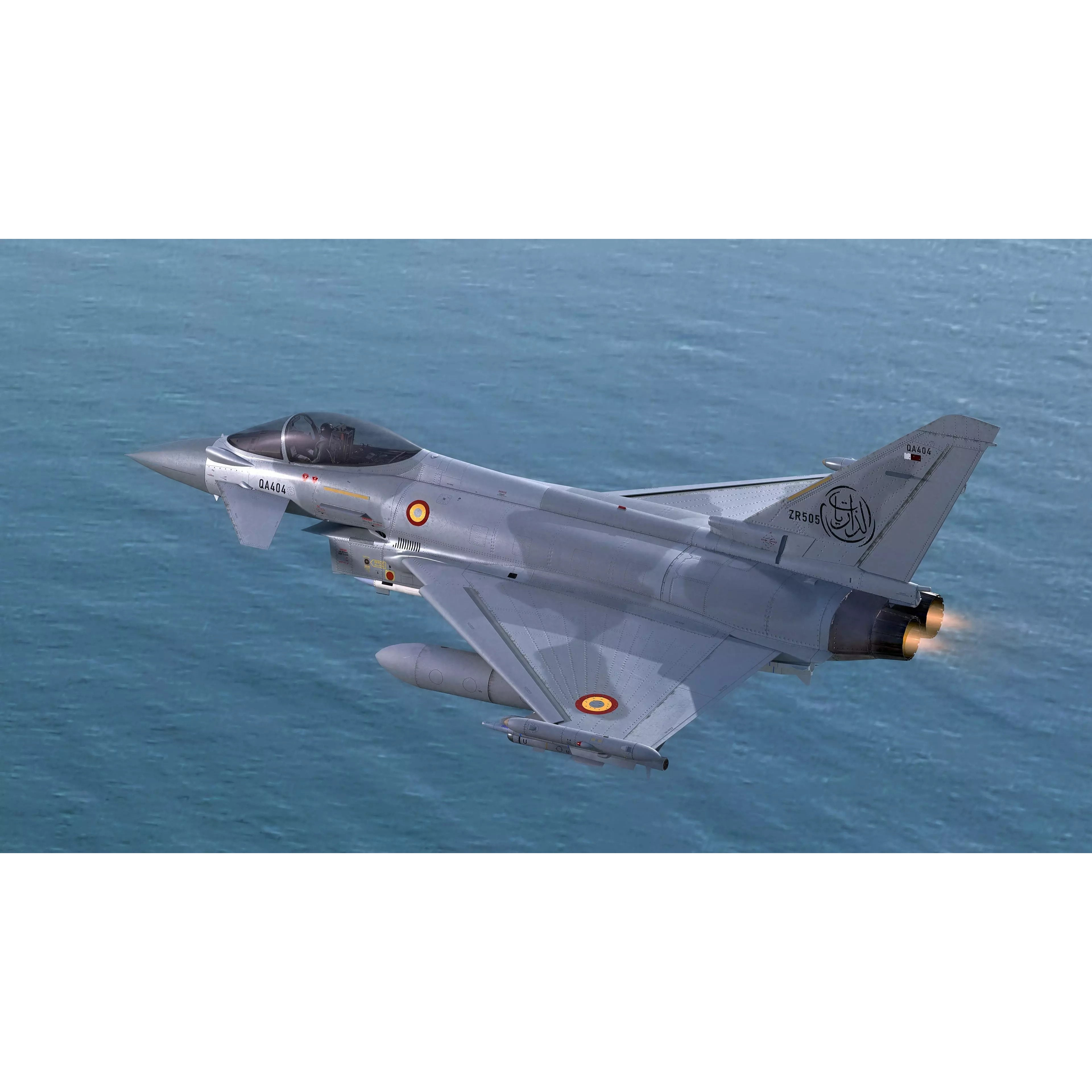 Qatar EuroFighter Typhoon - Low-Poly Game-Ready 3D Model - View 2