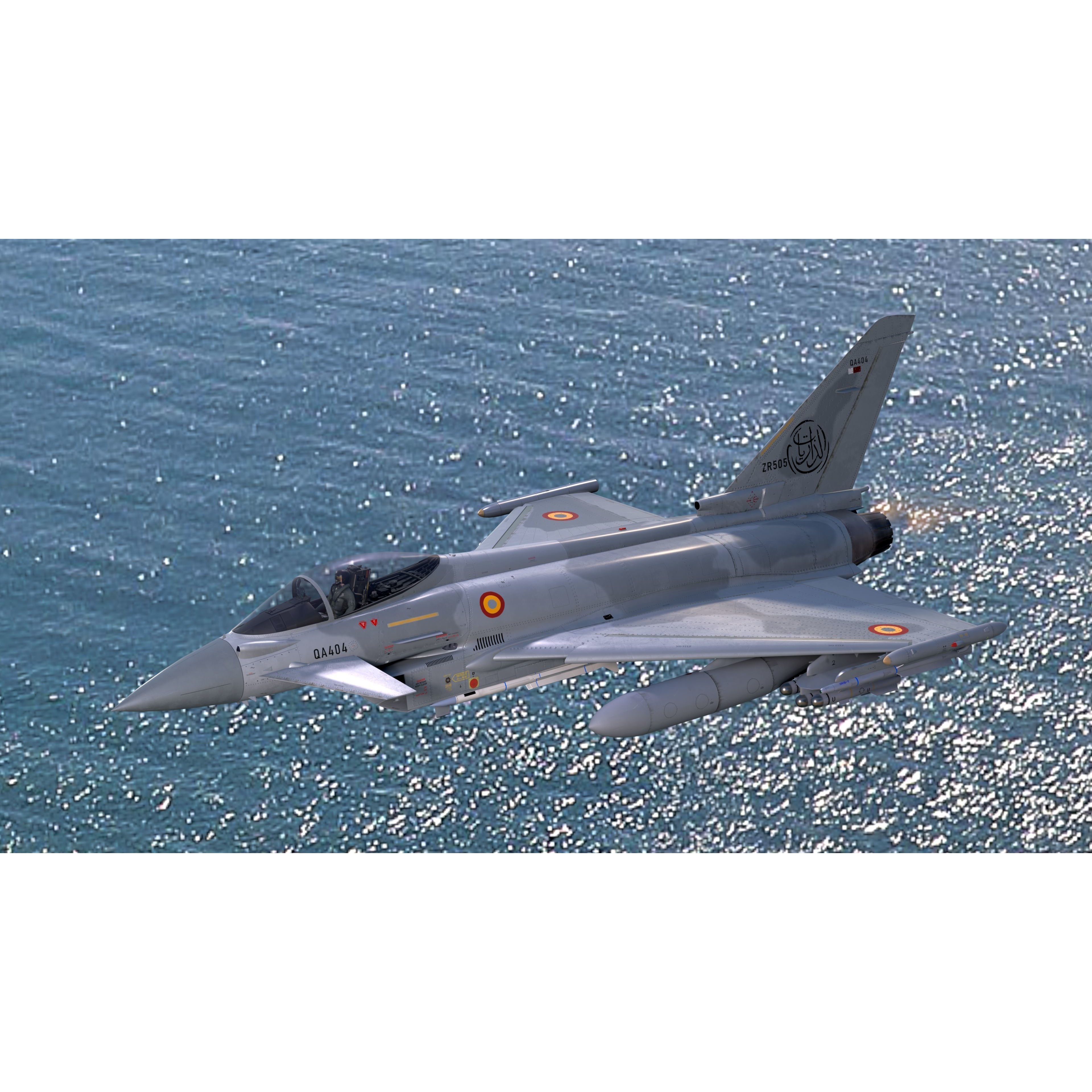 Qatar EuroFighter Typhoon - Low-Poly Game-Ready 3D Model - View 4