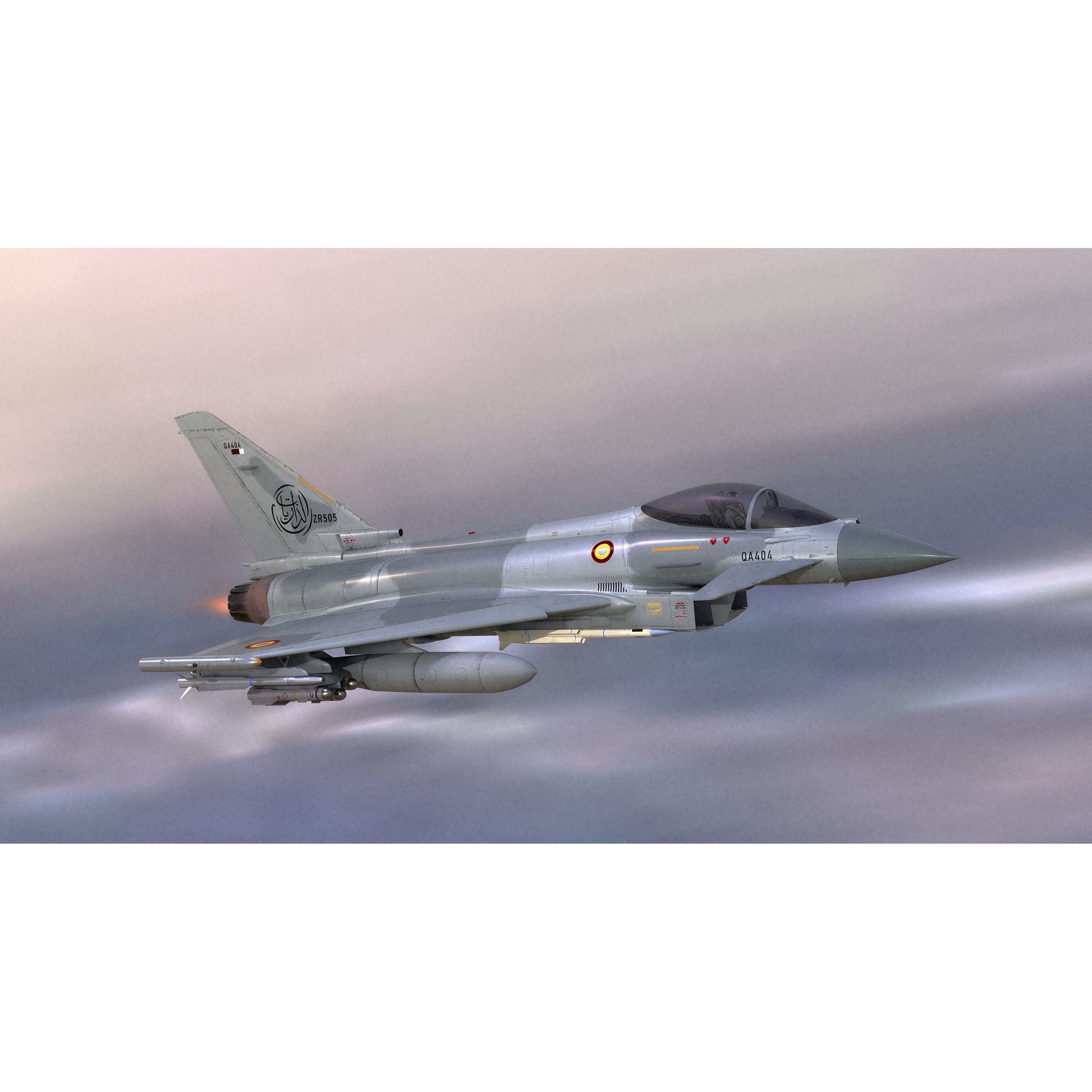 Qatar EuroFighter Typhoon - Low-Poly Game-Ready 3D Model - View 5