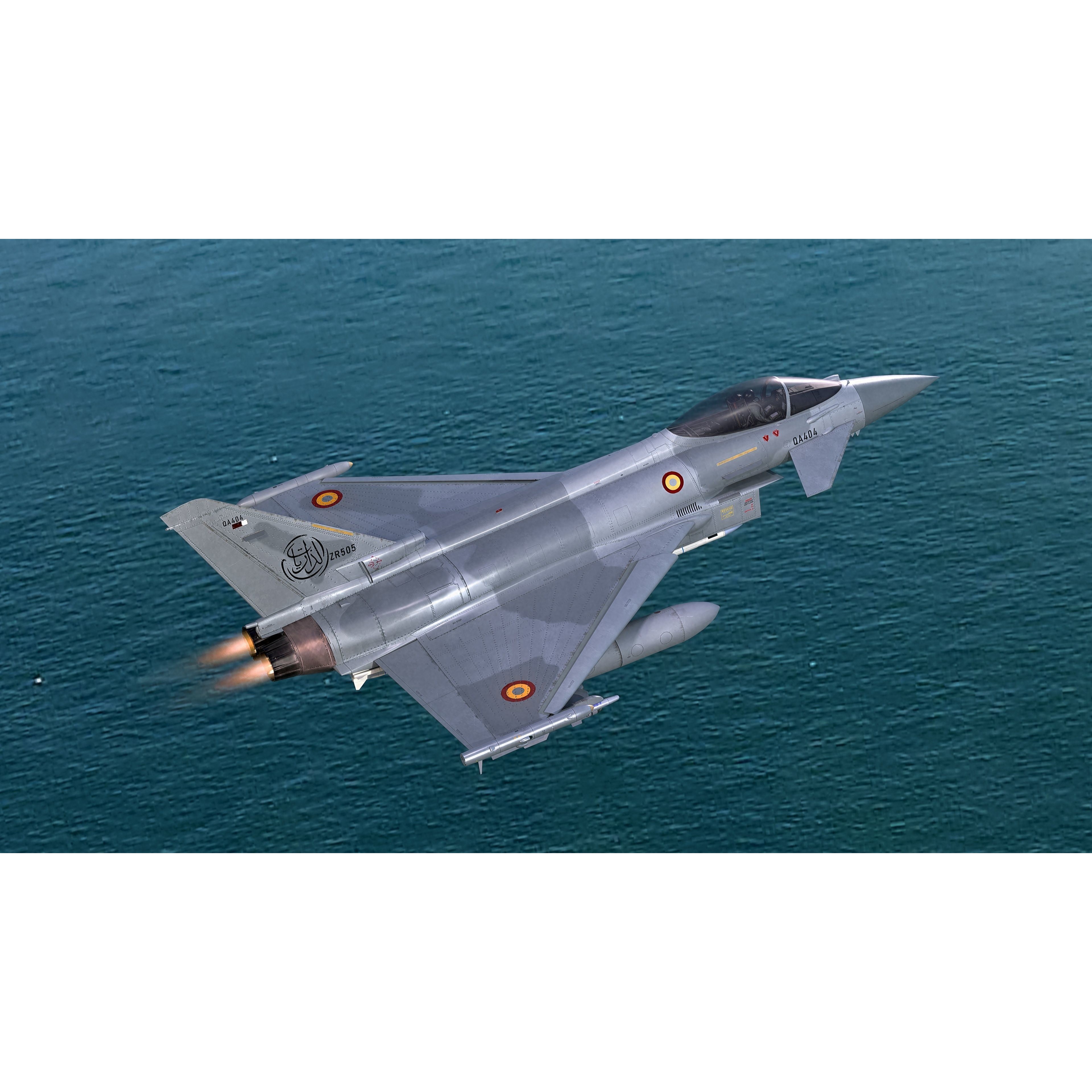 Qatar EuroFighter Typhoon - Low-Poly Game-Ready 3D Model - View 6