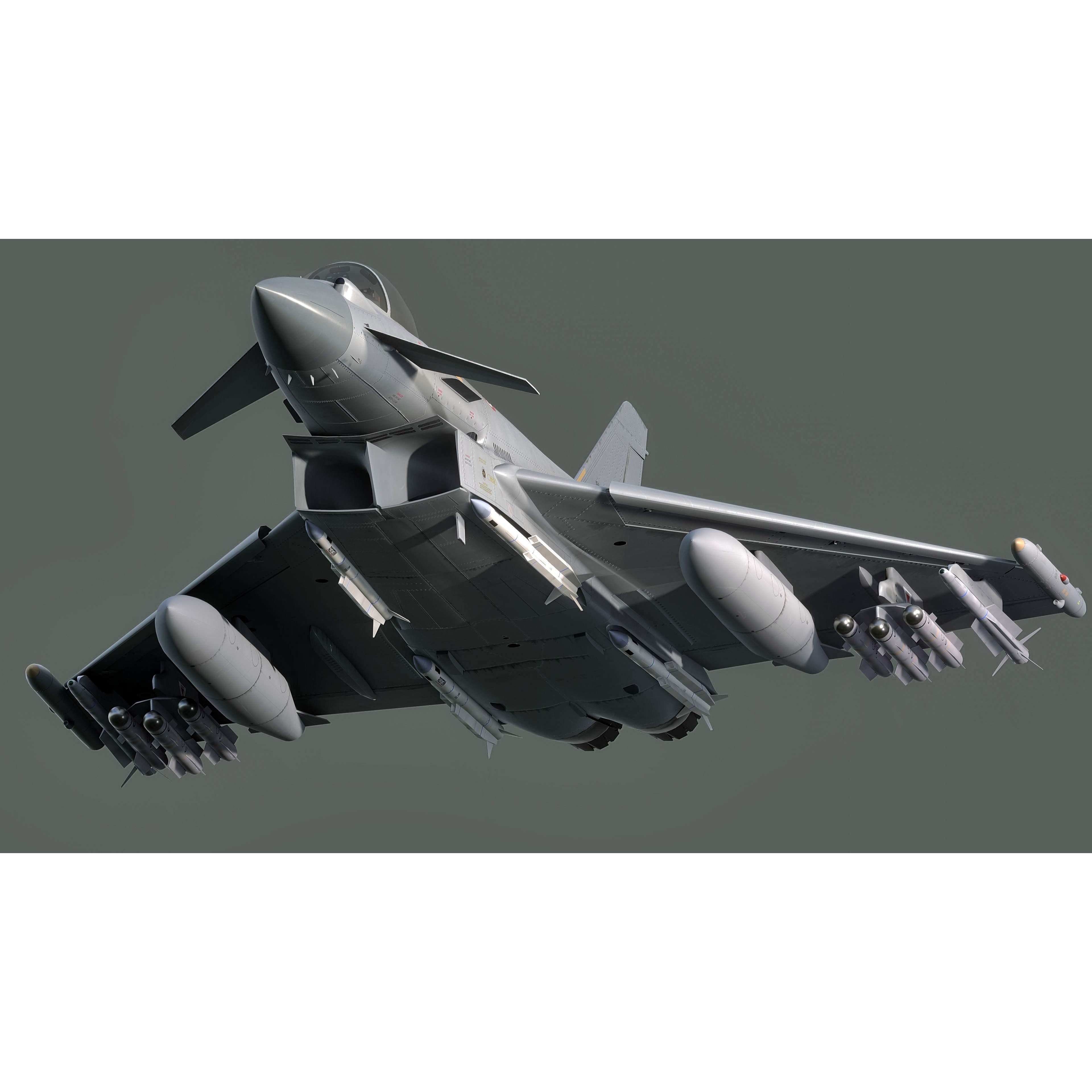 Qatar EuroFighter Typhoon - Low-Poly Game-Ready 3D Model - View 8