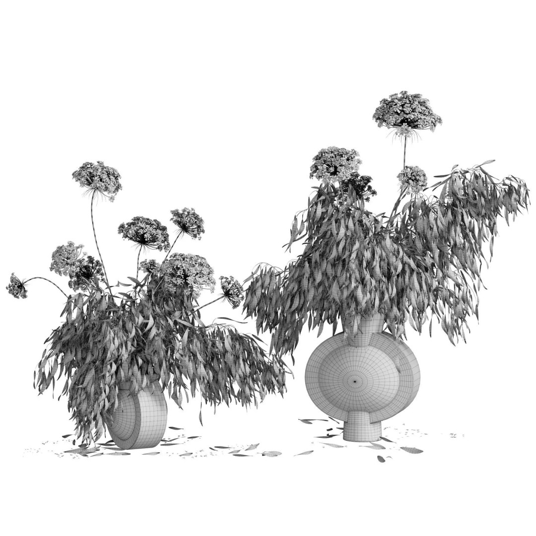 Flower In Vase 3D Model – High Poly Decorative Asset, FBX, OBJ