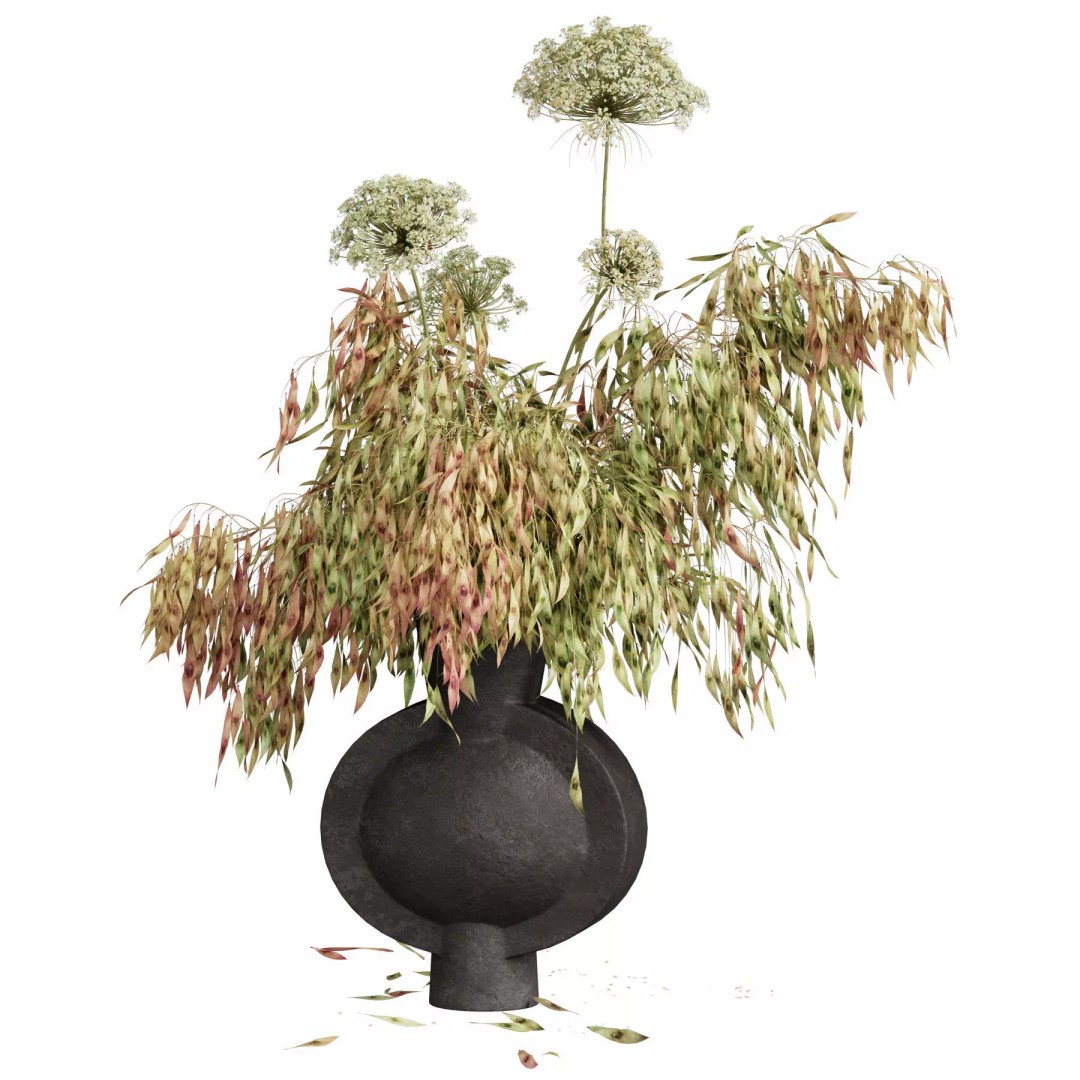 Flower In Vase 3D Model – High Poly Decorative Asset, FBX, OBJ - View 4