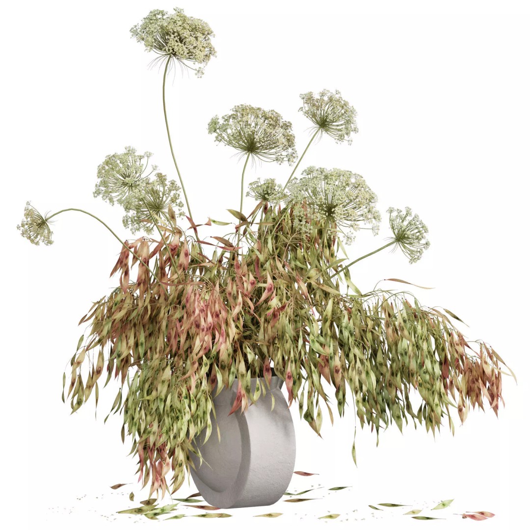 Flower In Vase 3D Model – High Poly Decorative Asset, FBX, OBJ - View 7