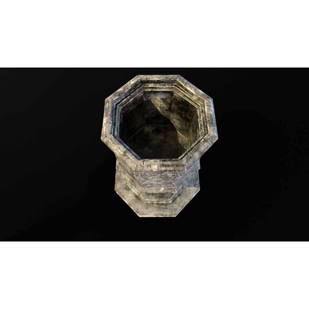 Medieval Gothic Octagon Pedestal 3D Model – Low Poly PBR Asset, FBX/OBJ - View 17