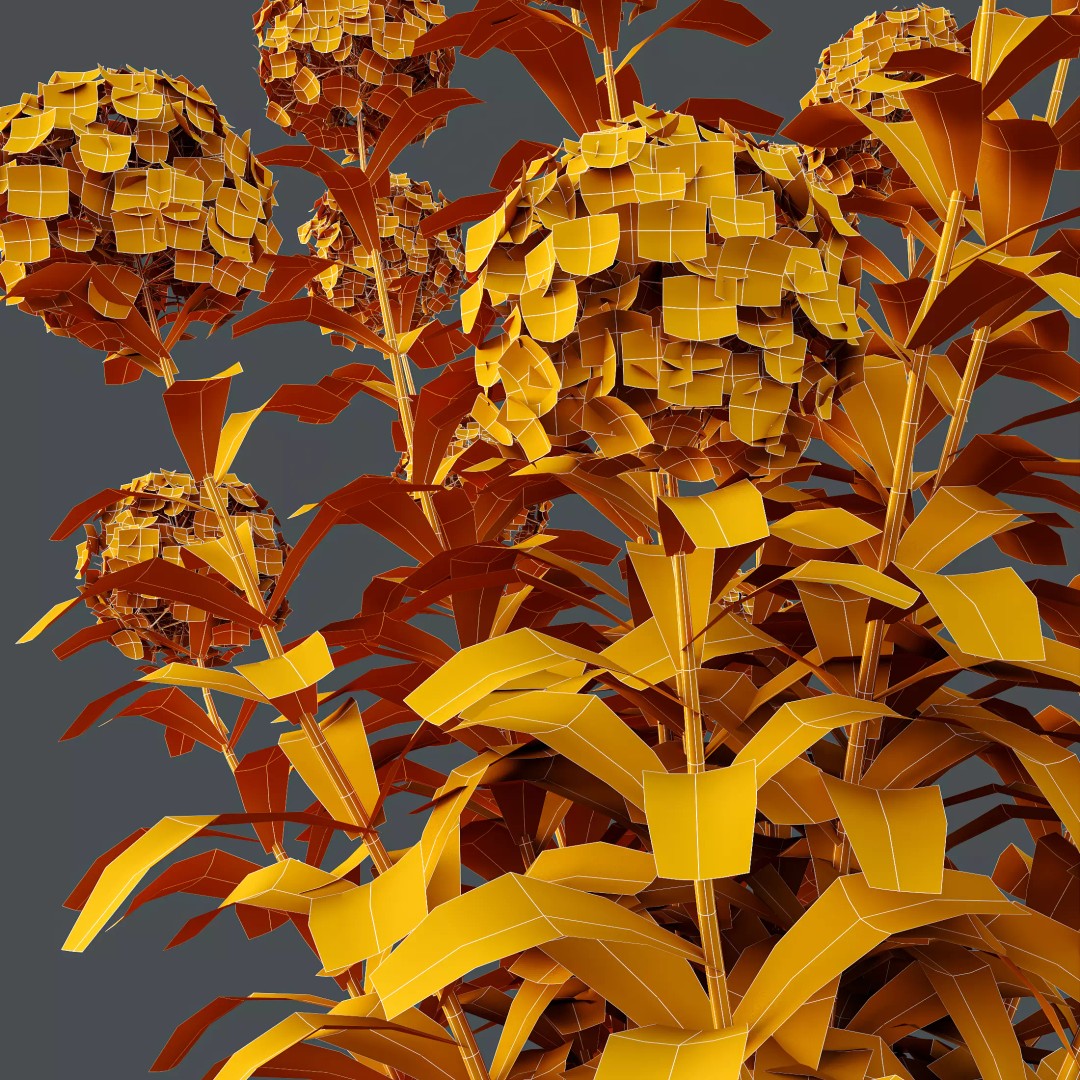 Smooth Wild Hydrangea & Lavandula 3D Model – High Poly PBR Assets for Archviz - View 12