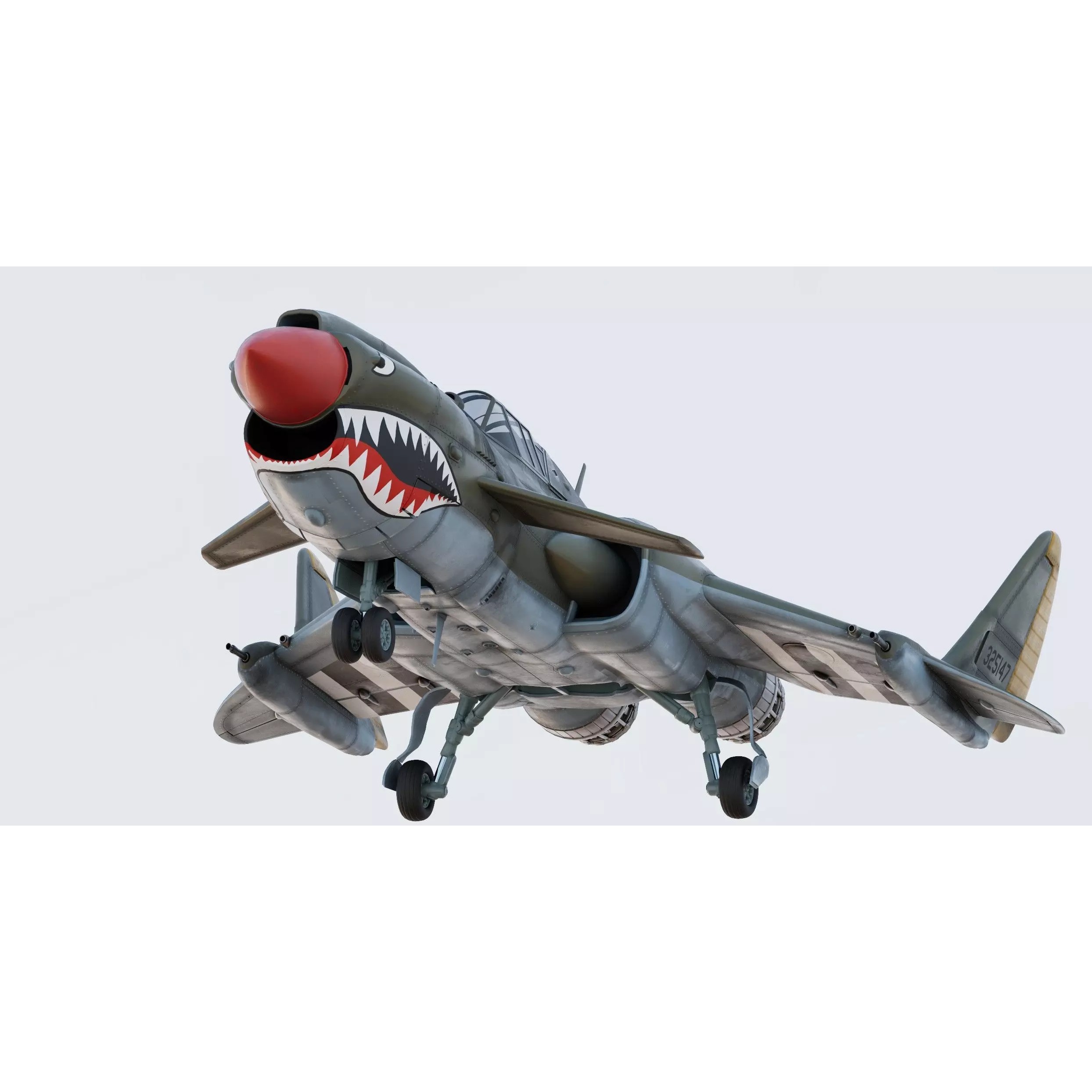 Viper P-40J Jet Fighter - Game-Ready 3D Model - View 10