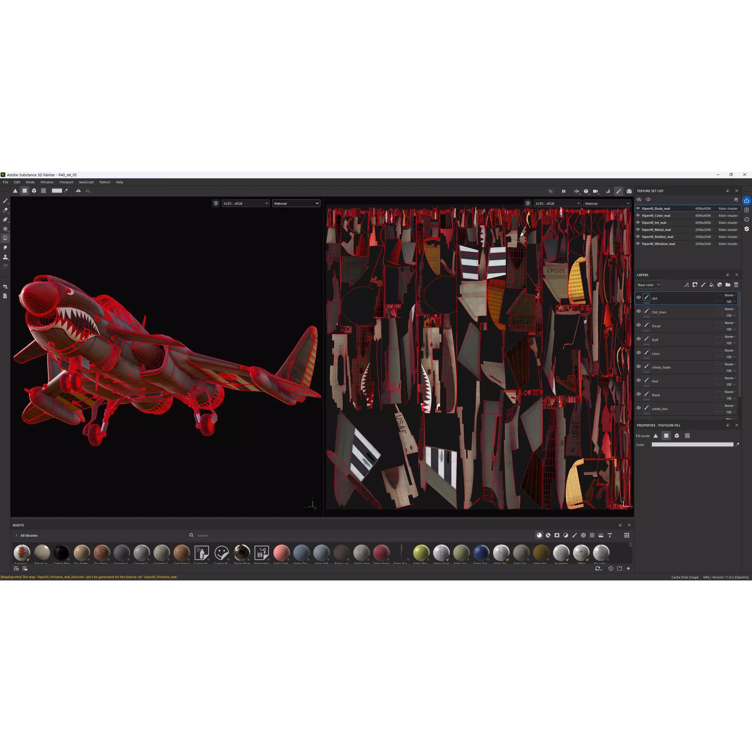 Viper P-40J Jet Fighter - Game-Ready 3D Model - View 12