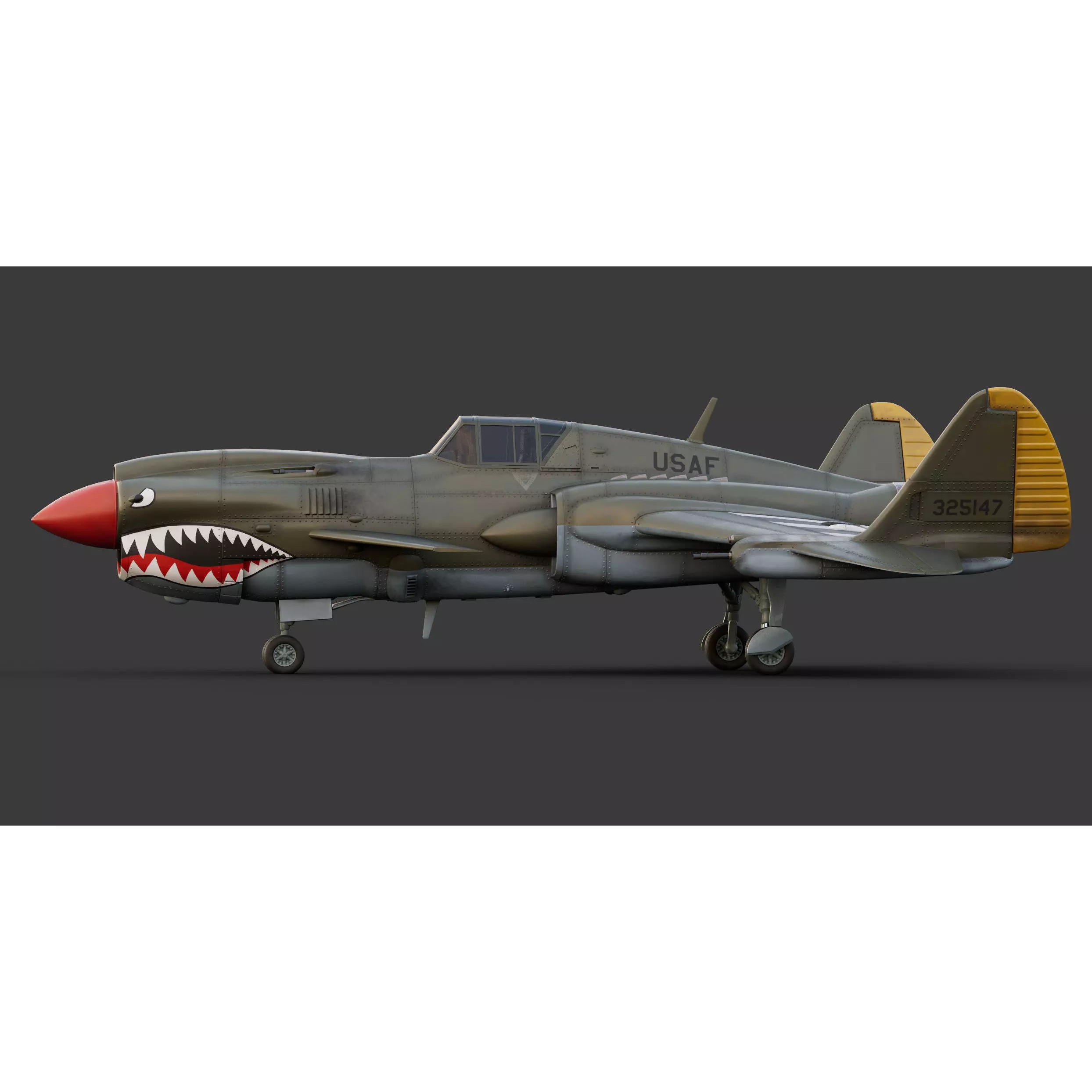 Viper P-40J Jet Fighter - Game-Ready 3D Model - View 13
