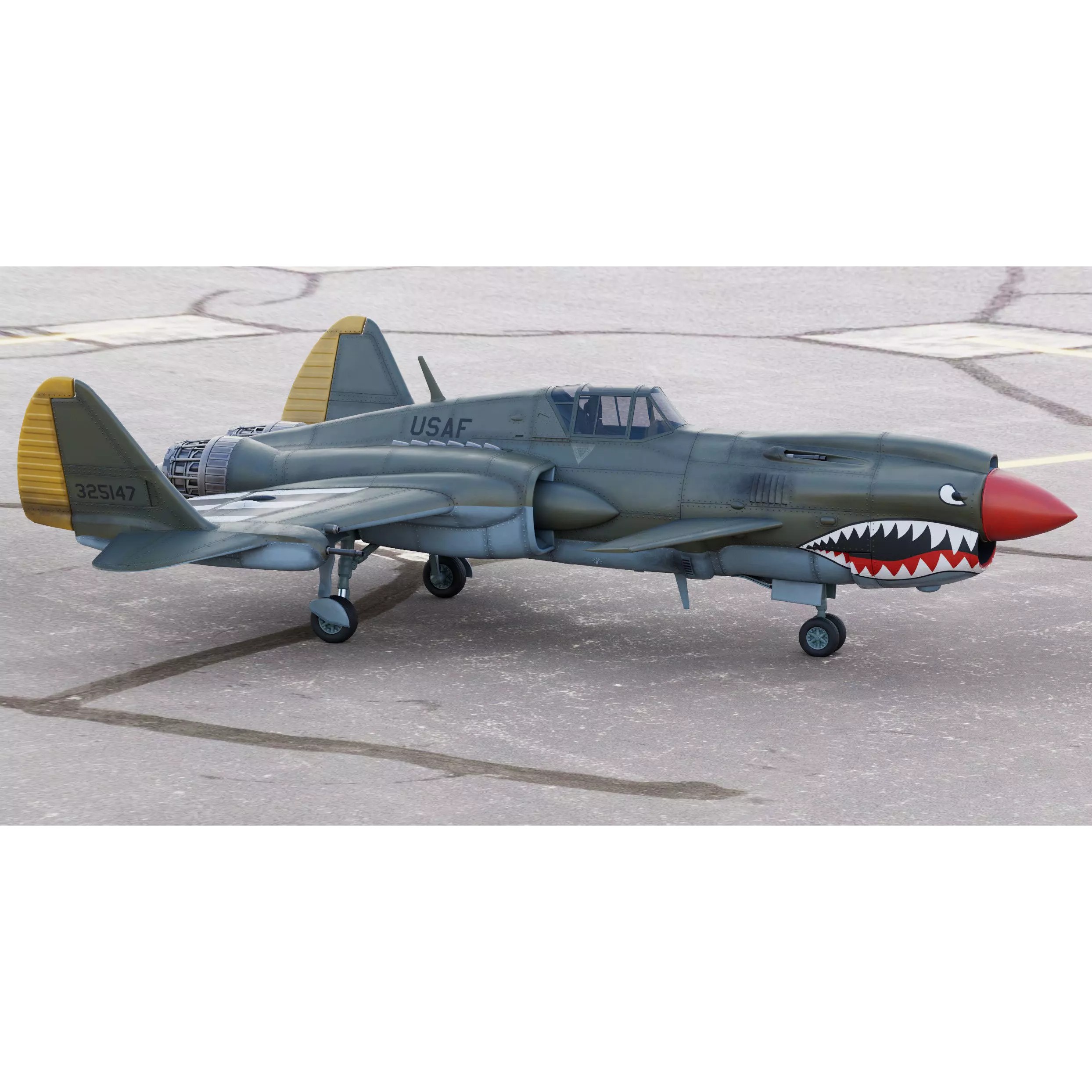 Viper P-40J Jet Fighter - Game-Ready 3D Model - View 5