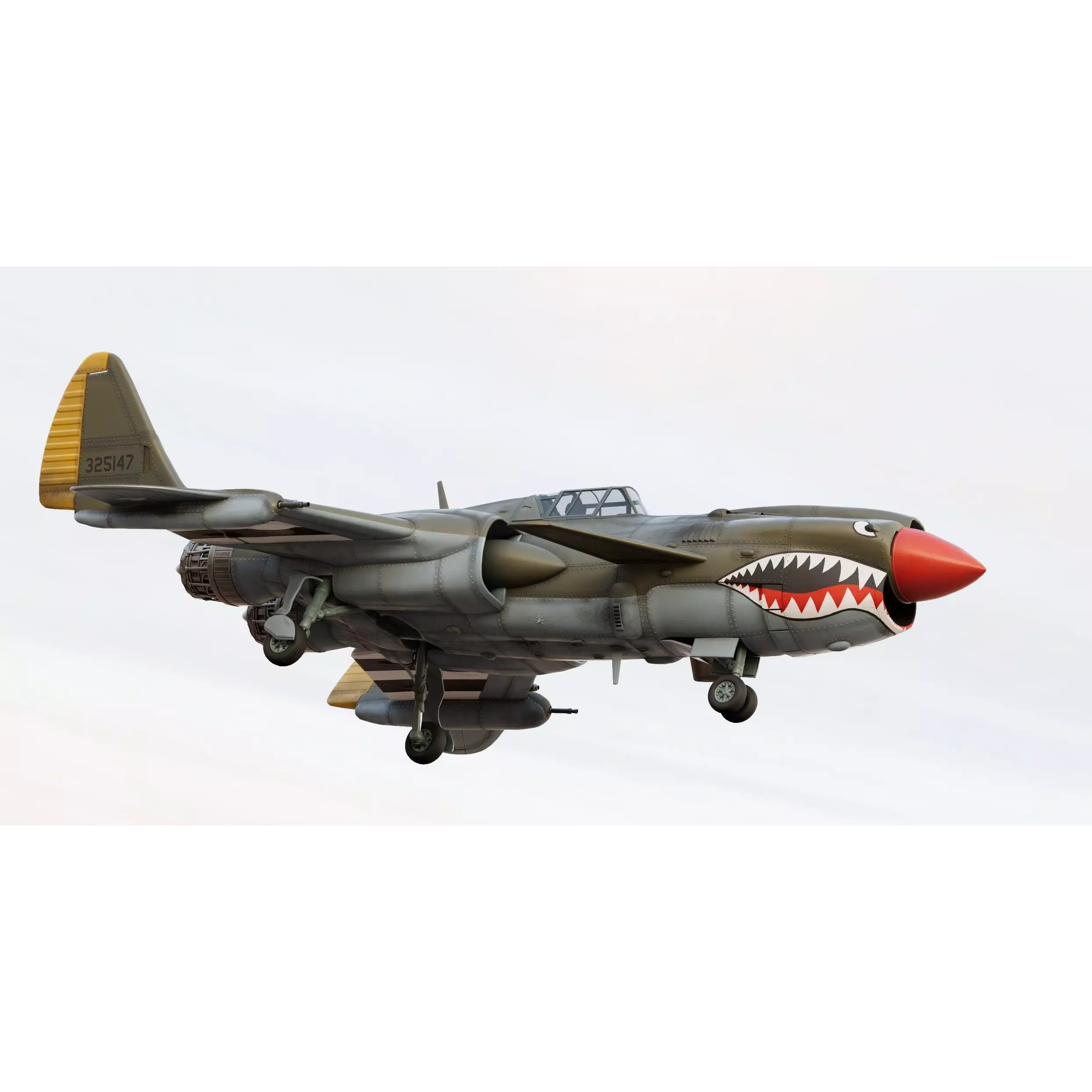 Viper P-40J Jet Fighter - Game-Ready 3D Model - View 8