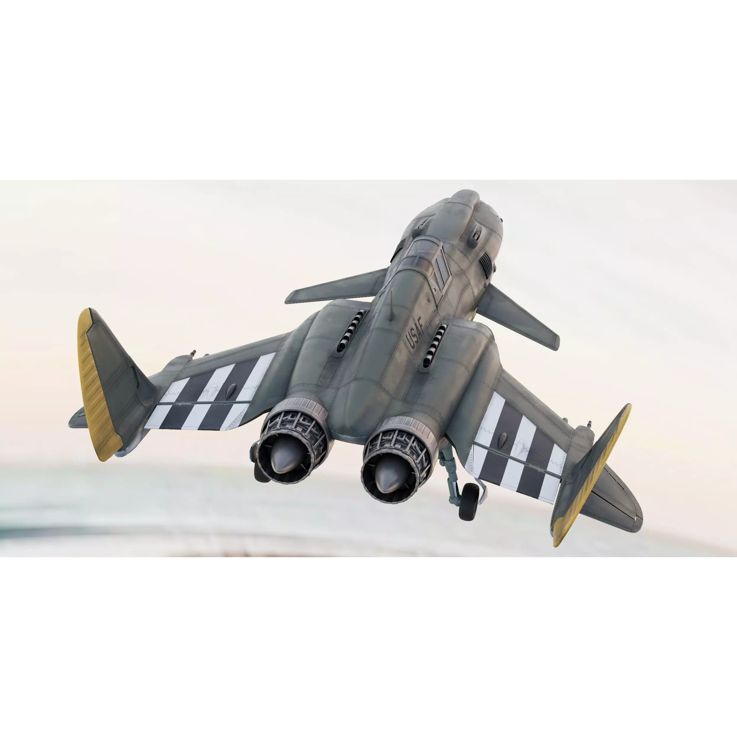 Viper P-40J Jet Fighter - Game-Ready 3D Model - View 9