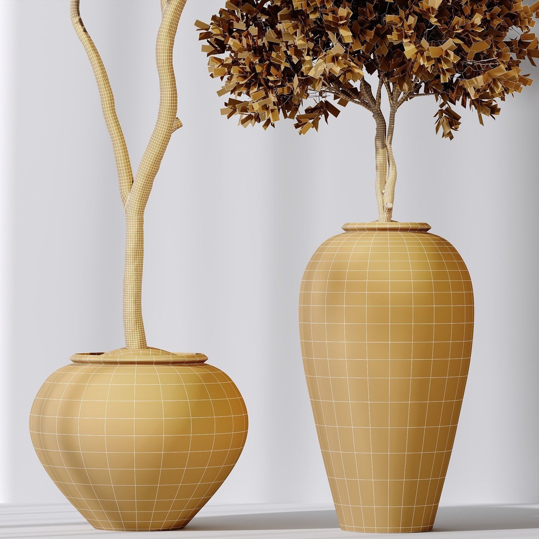 Olive Tree 3D Model – Indoor Vase Set with PBR Textures - View 5