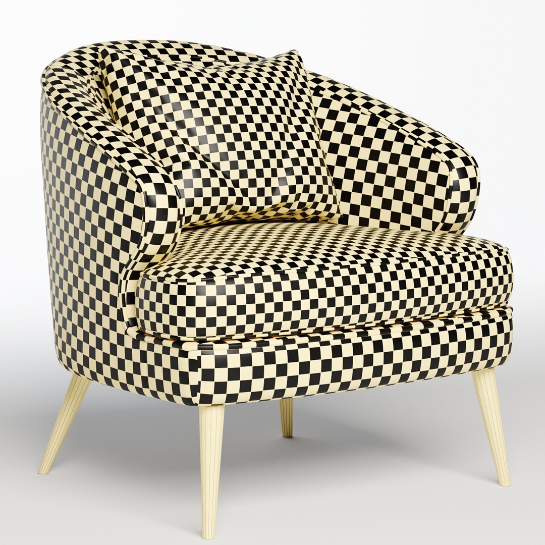 Living Room Furniture Set 3D Model – Modern Design, PBR Textures - View 13