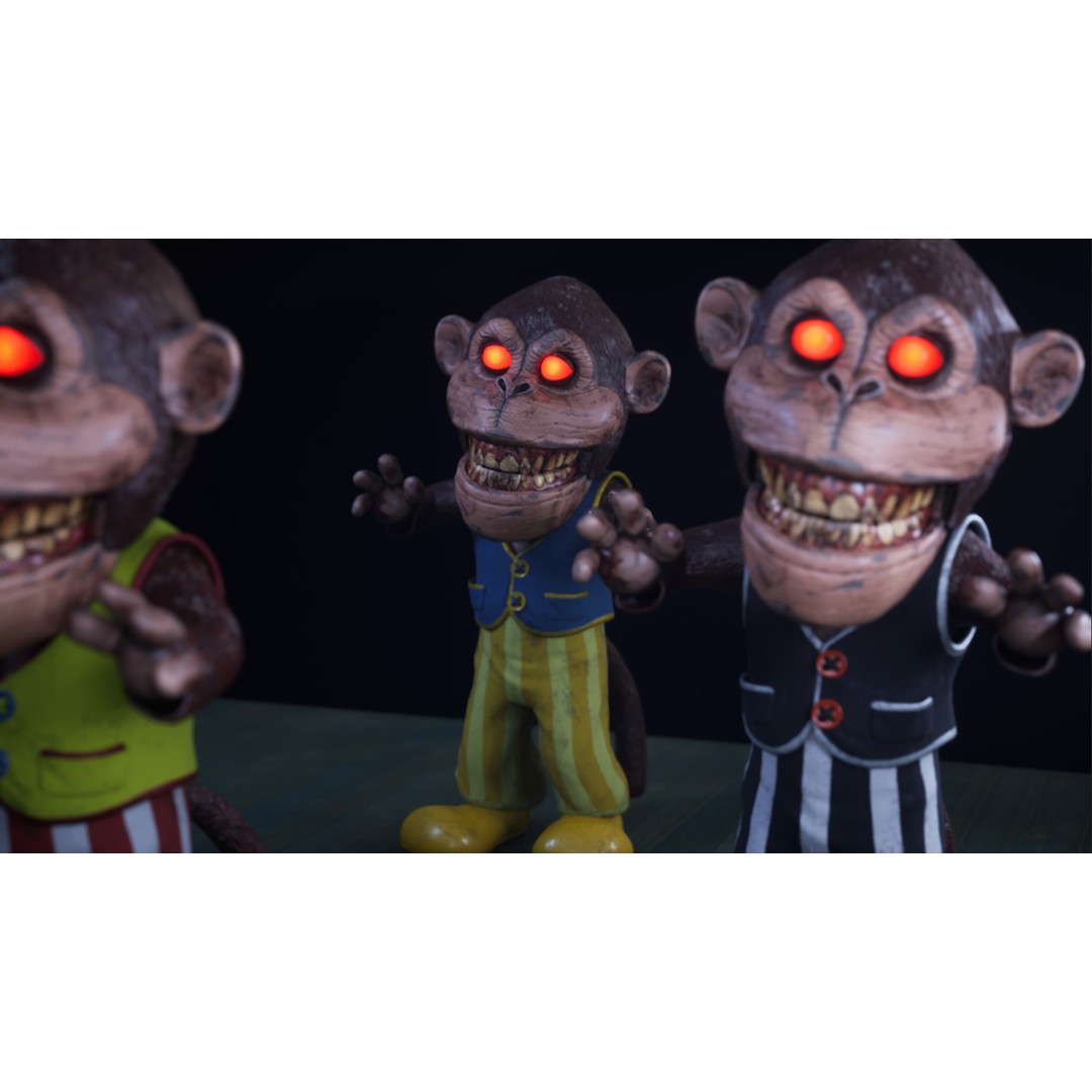 Spooky Monkeytronic 3D Model – Rigged Low-Poly Horror Character, FBX - View 6