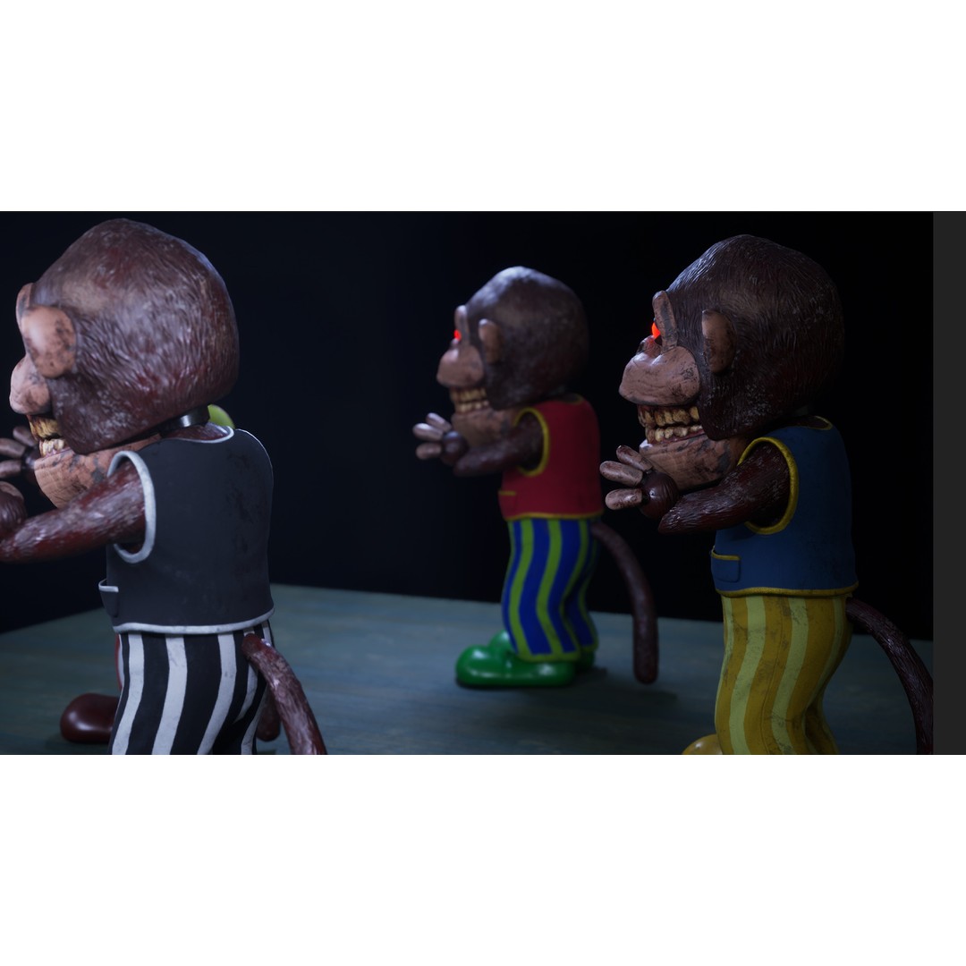 Spooky Monkeytronic 3D Model – Rigged Low-Poly Horror Character, FBX - View 8