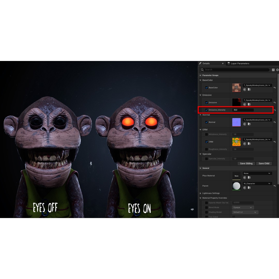 Spooky Monkeytronic 3D Model – Rigged Low-Poly Horror Character, FBX - View 9