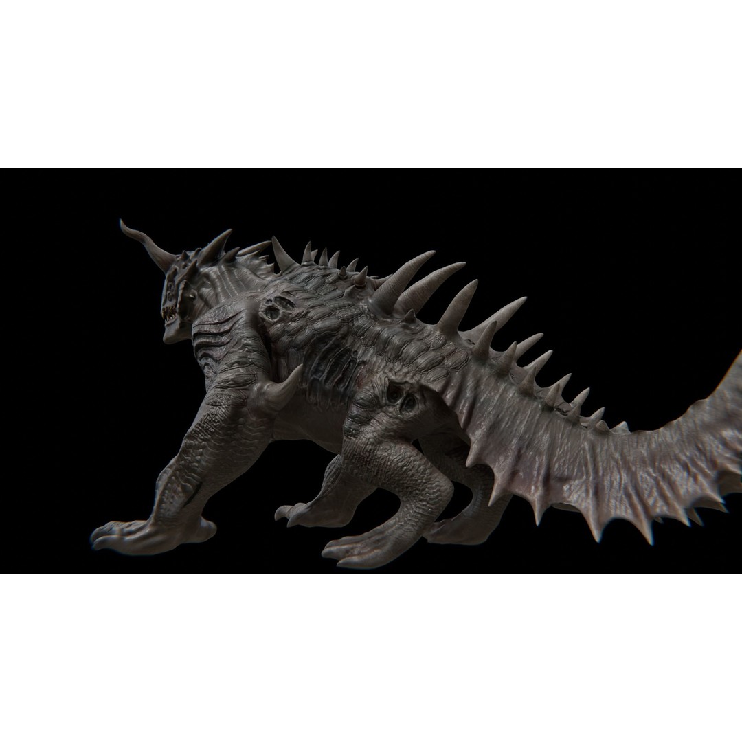 Dragon Alien Creature 3D Model – Low Poly Rigged Asset, FBX