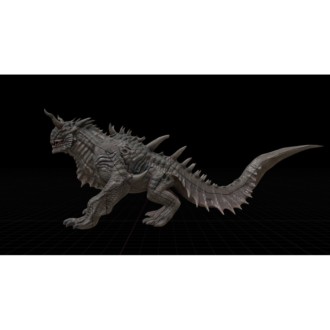 Dragon Alien Creature 3D Model – Low Poly Rigged Asset, FBX - View 11