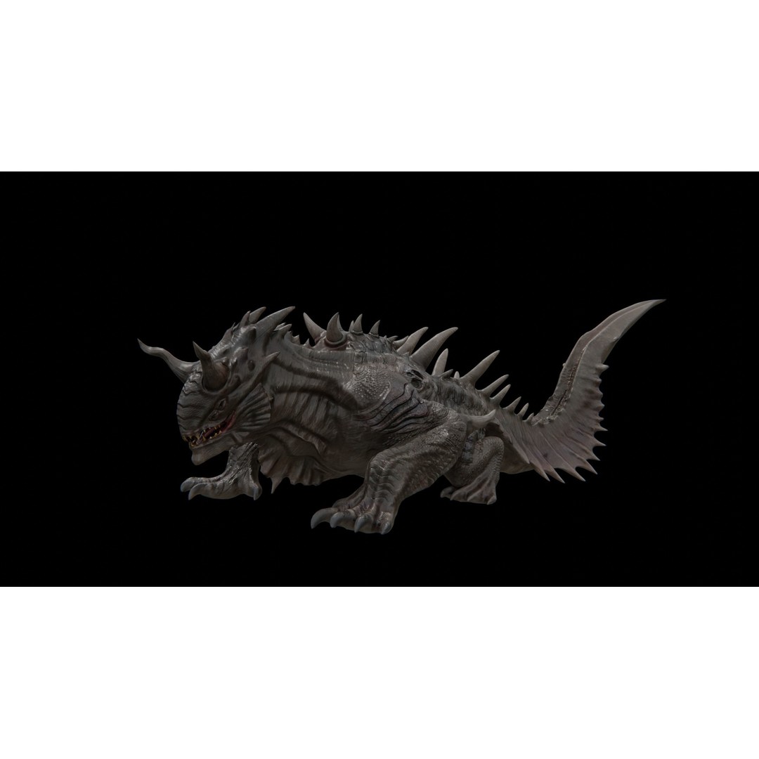Dragon Alien Creature 3D Model – Low Poly Rigged Asset, FBX - View 13