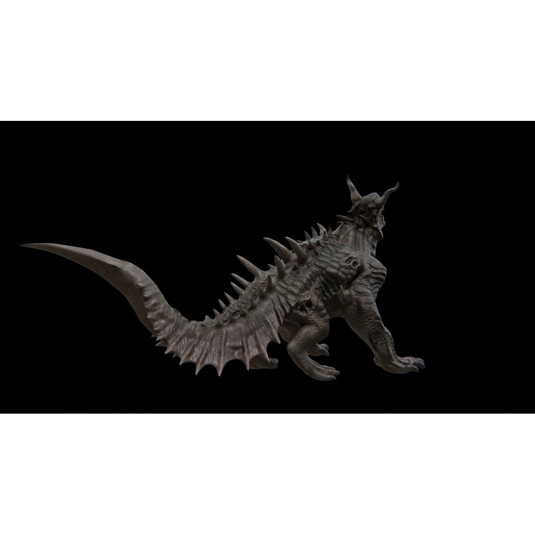 Dragon Alien Creature 3D Model – Low Poly Rigged Asset, FBX - View 16