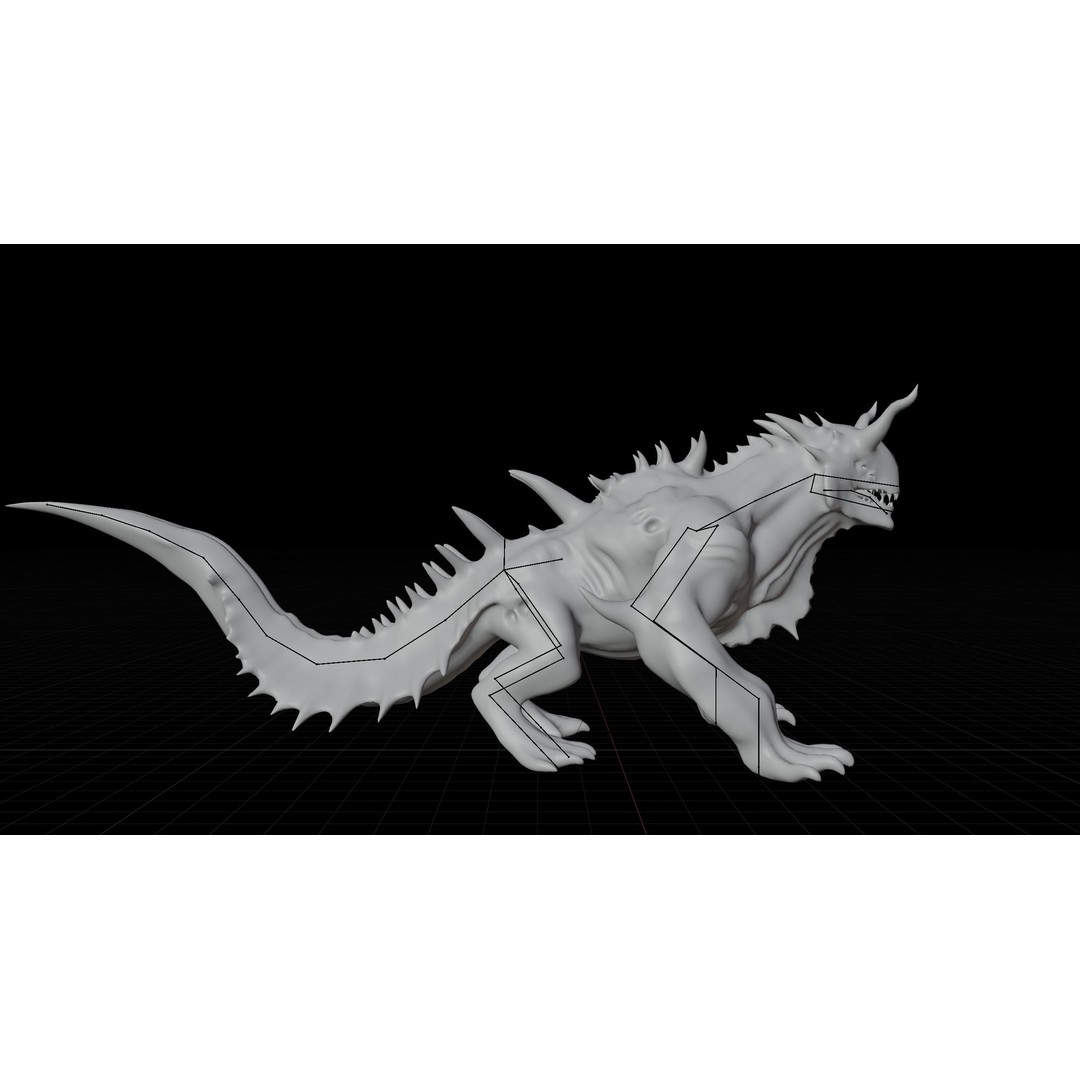 Dragon Alien Creature 3D Model – Low Poly Rigged Asset, FBX - View 20