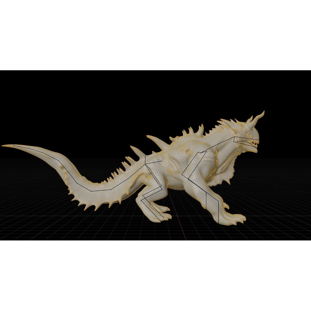 Dragon Alien Creature 3D Model – Low Poly Rigged Asset, FBX - View 22