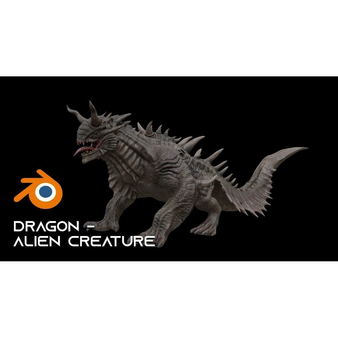 Dragon Alien Creature 3D Model – Low Poly Rigged Asset, FBX - View 24