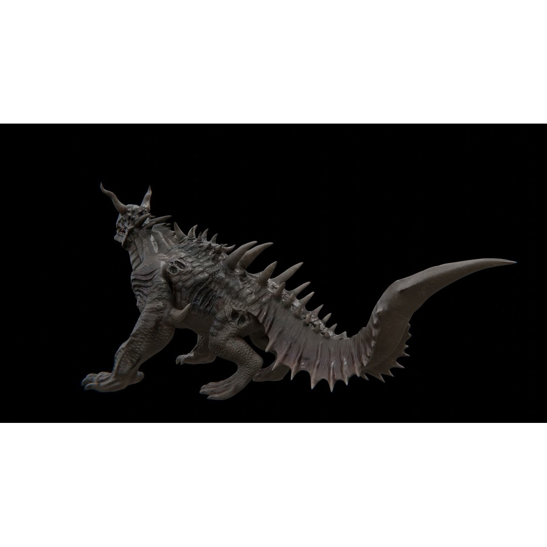Dragon Alien Creature 3D Model – Low Poly Rigged Asset, FBX - View 28